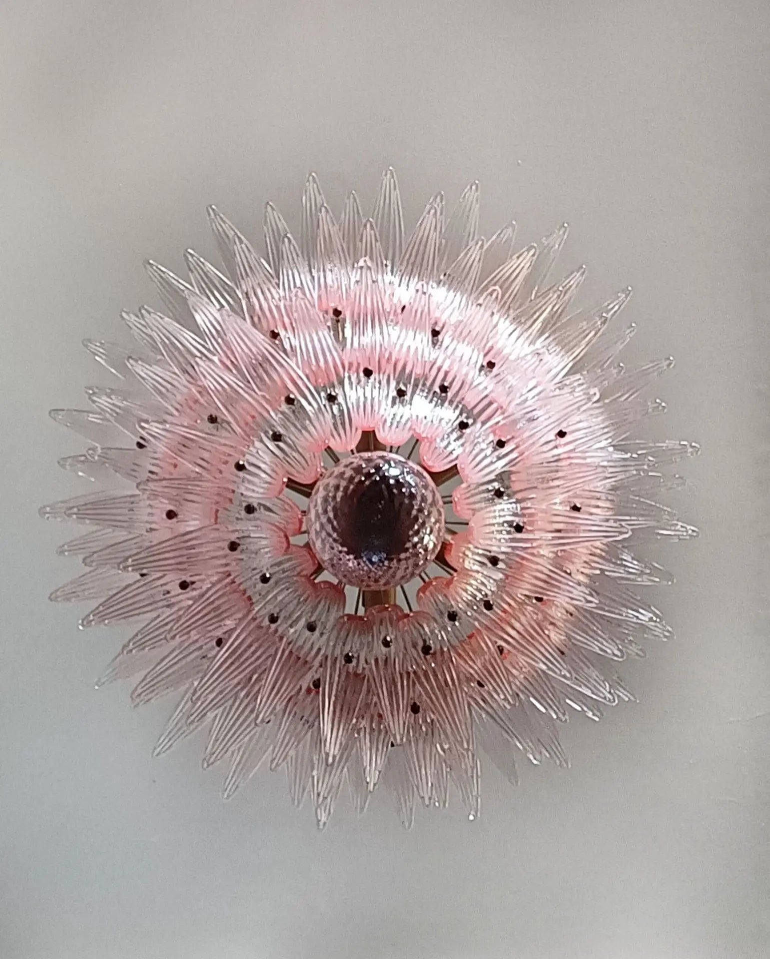 Murano Chandelier 104 Pink Palmette Glass