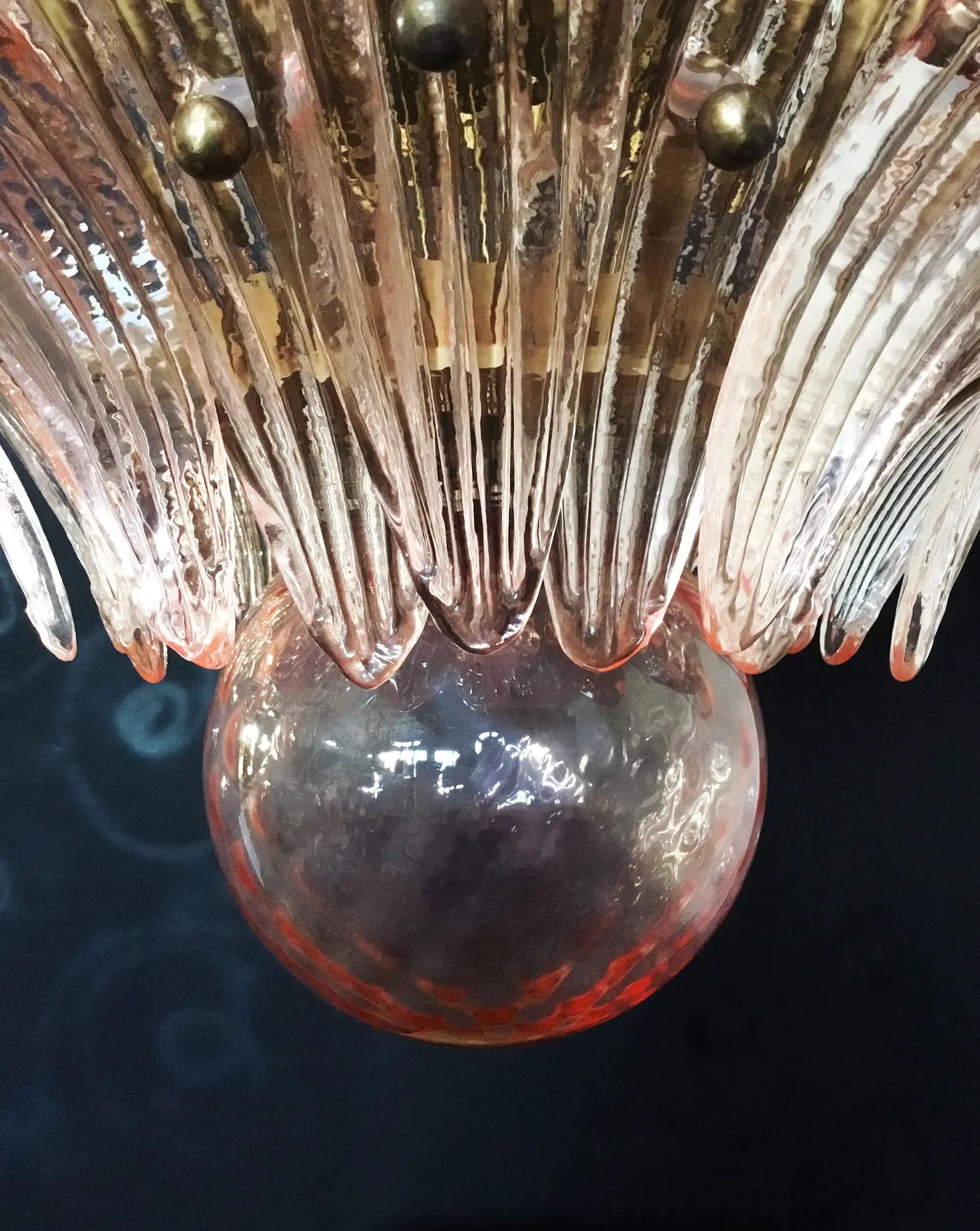 Murano Chandelier 104 Pink Palmette Glass