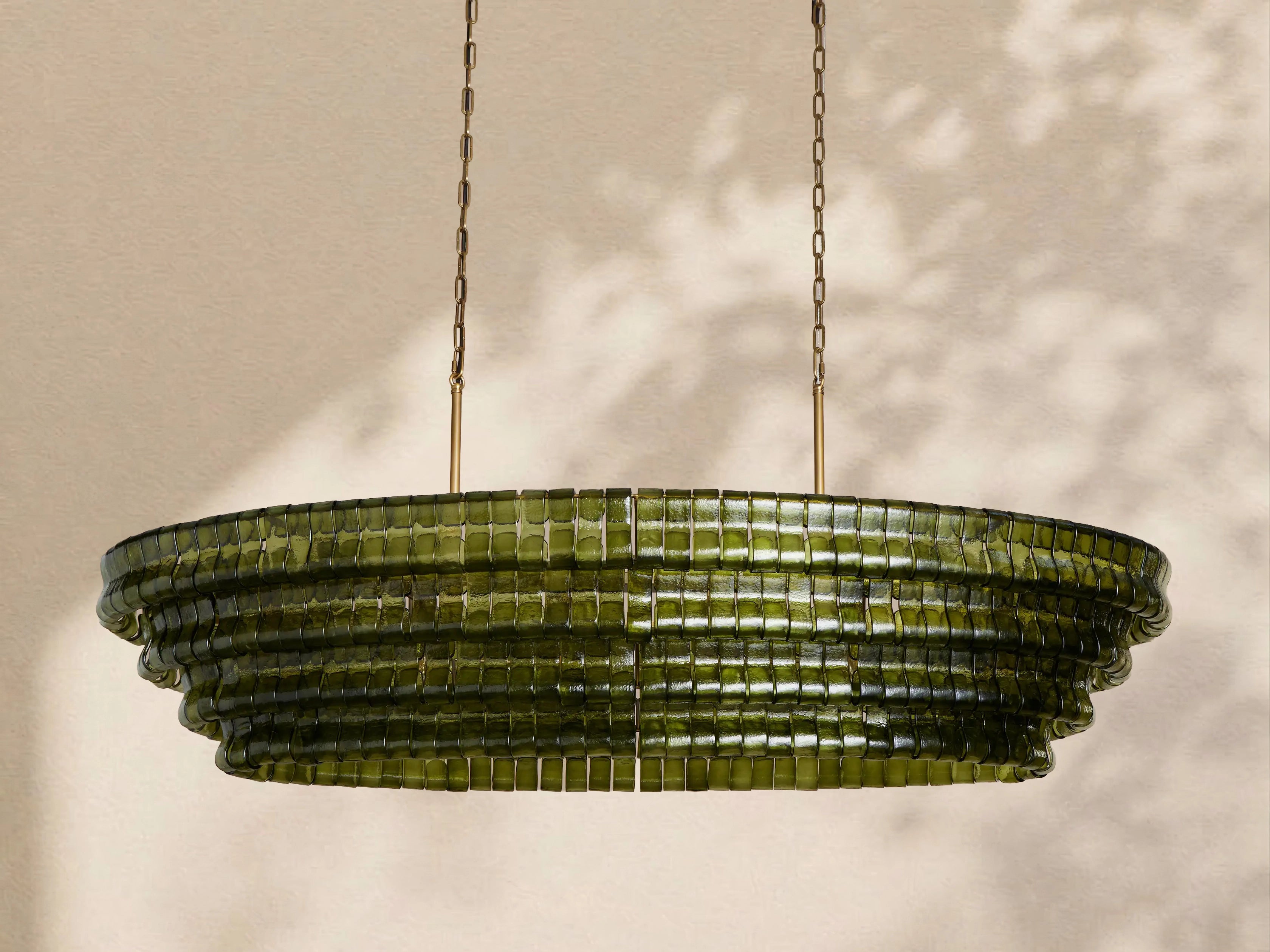 Amor Ghiaccio Glass Oval Chandelier 54"W/65"W