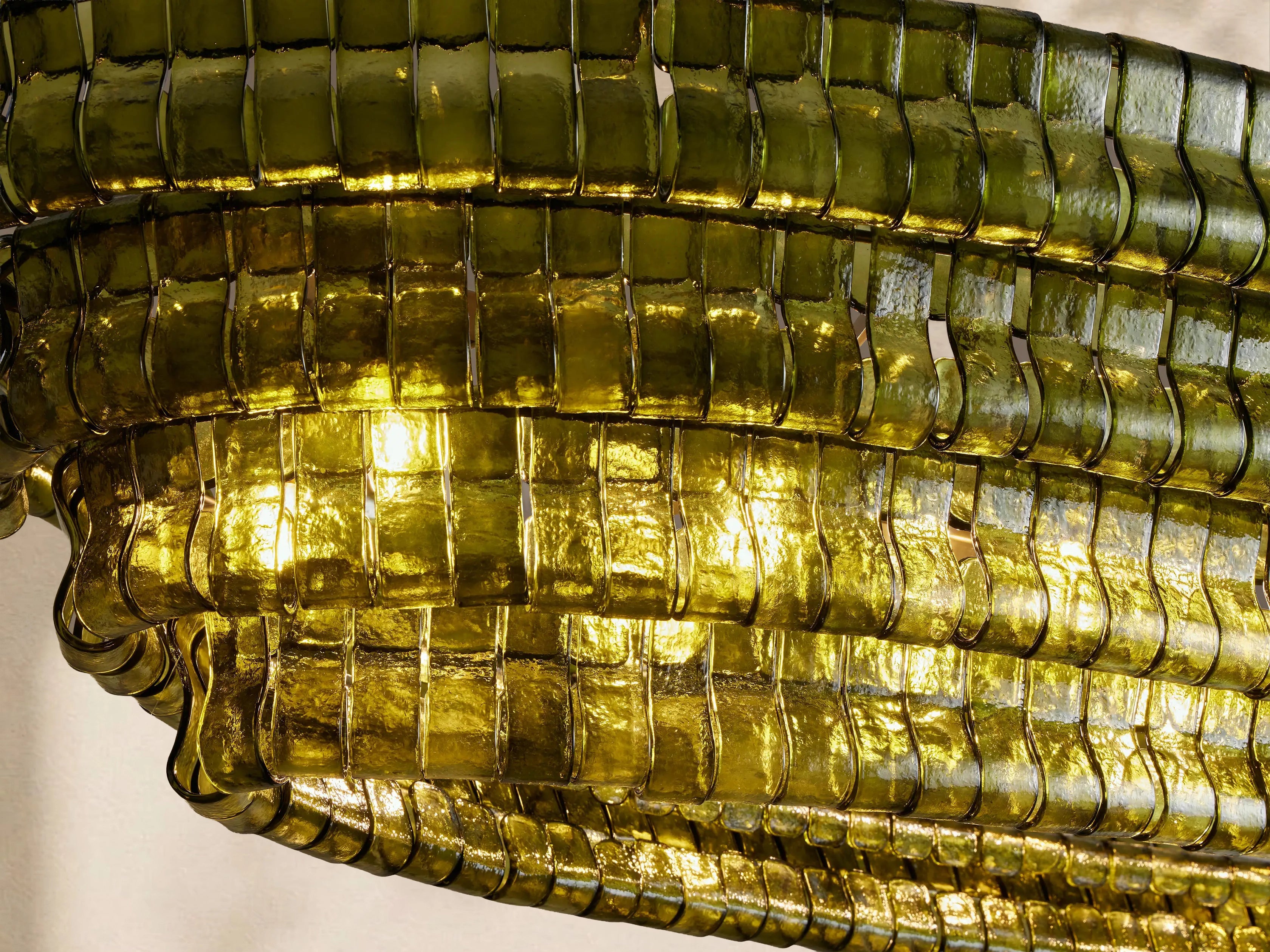 Amor Ghiaccio Glass Oval Chandelier 54"W/65"W