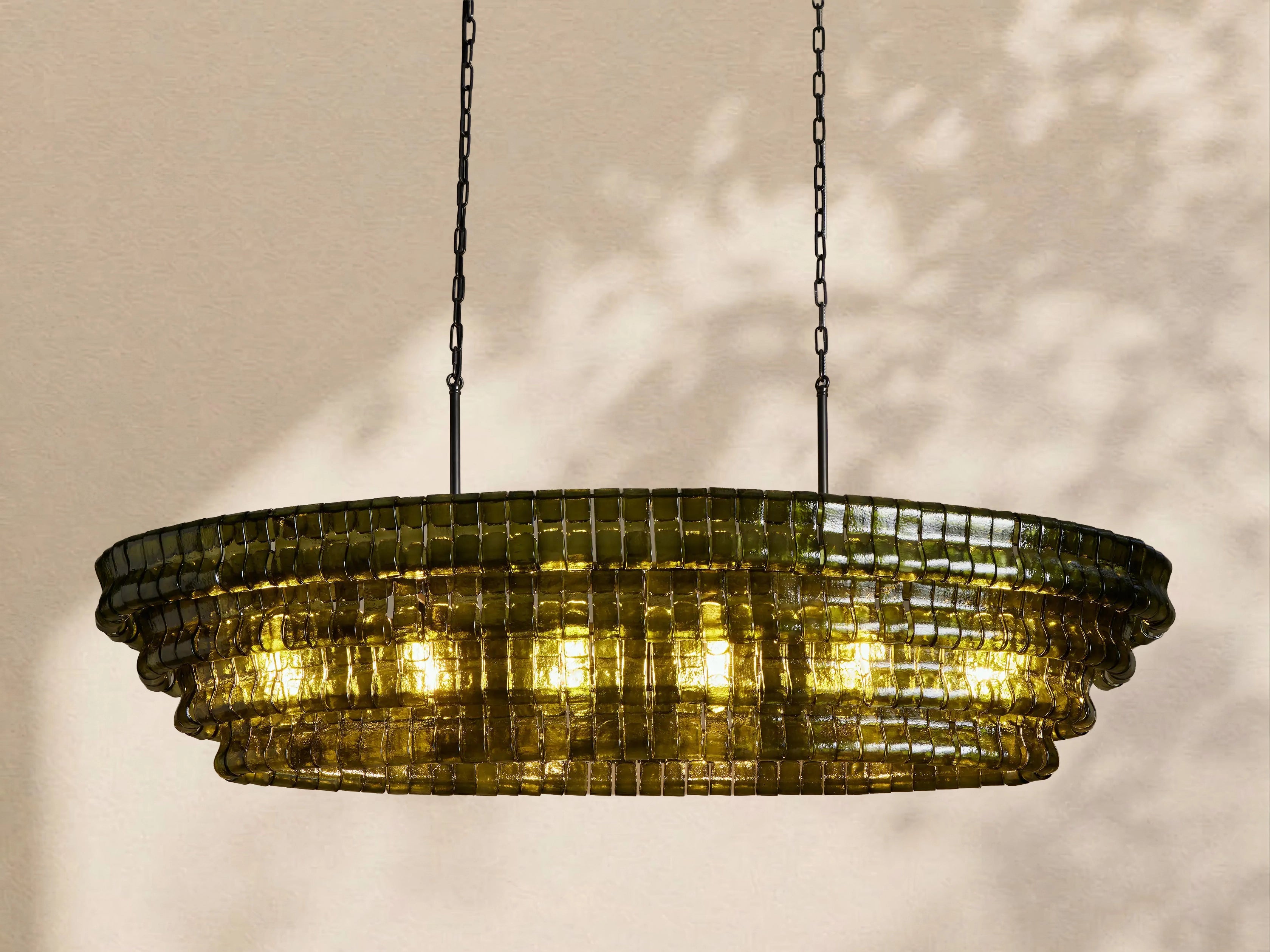 Amor Ghiaccio Glass Oval Chandelier 54"W/65"W