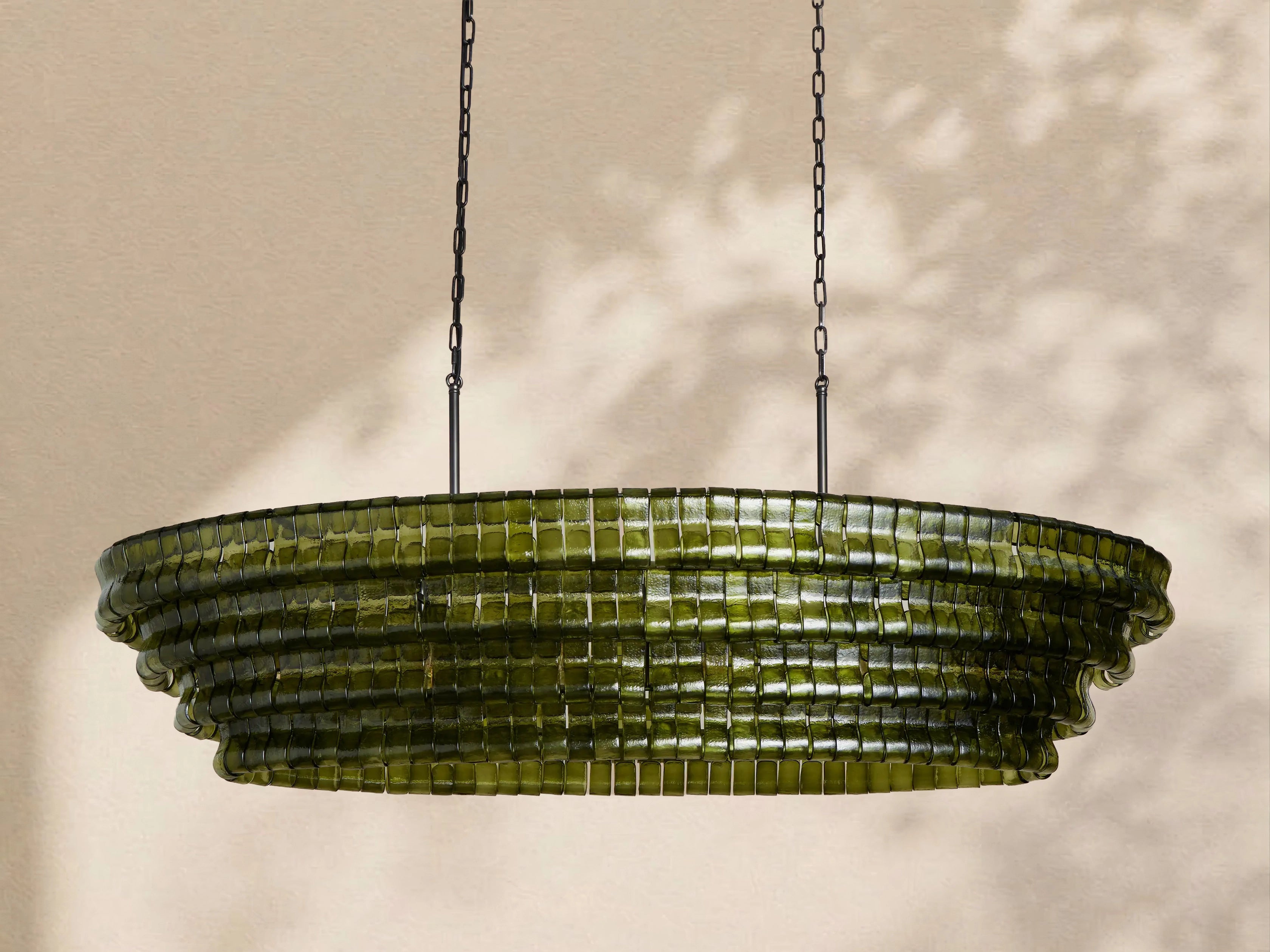 Amor Ghiaccio Glass Oval Chandelier 54"W/65"W