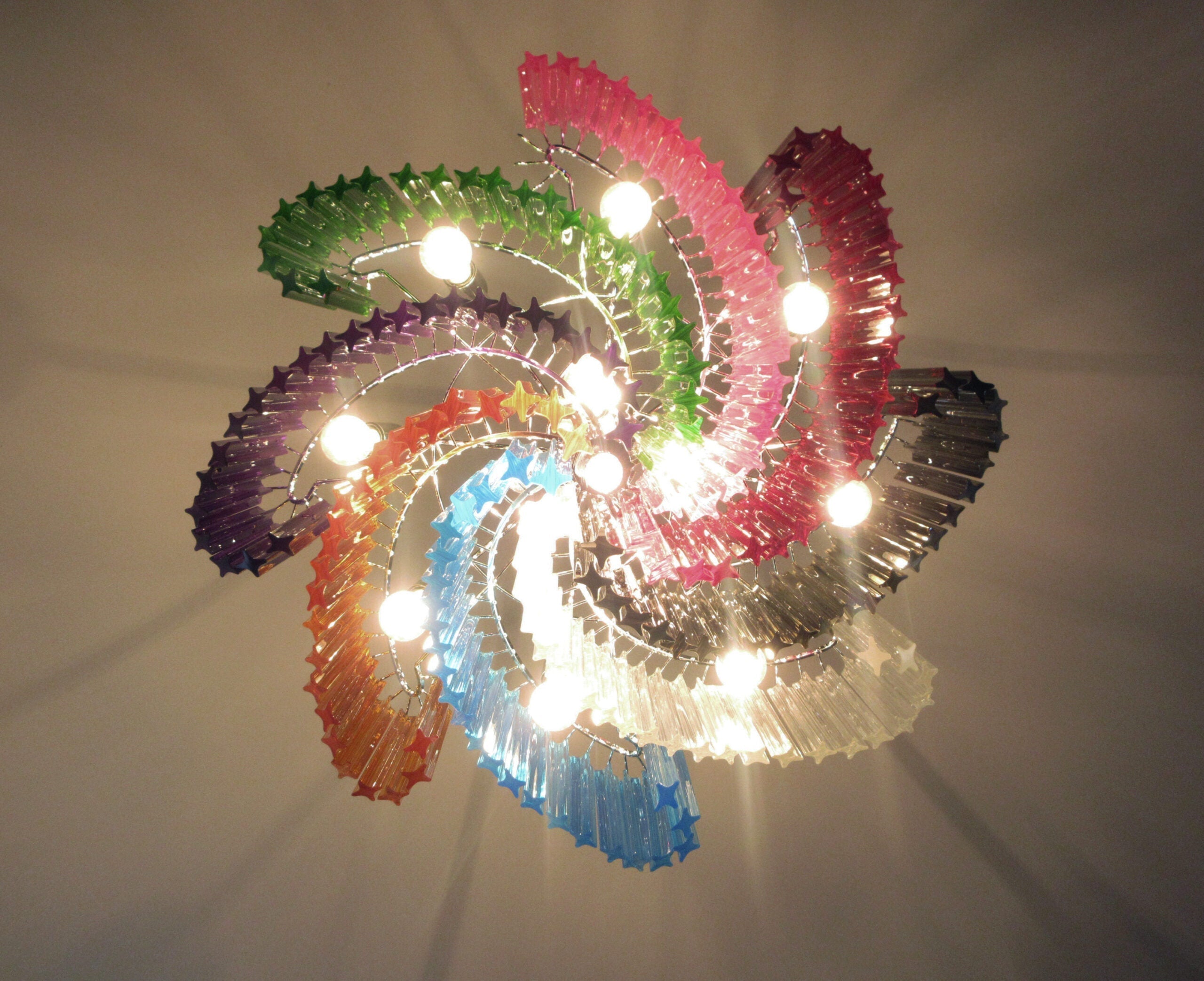 Murano Chandelier 200 Multi-Colored Prism Glasses
