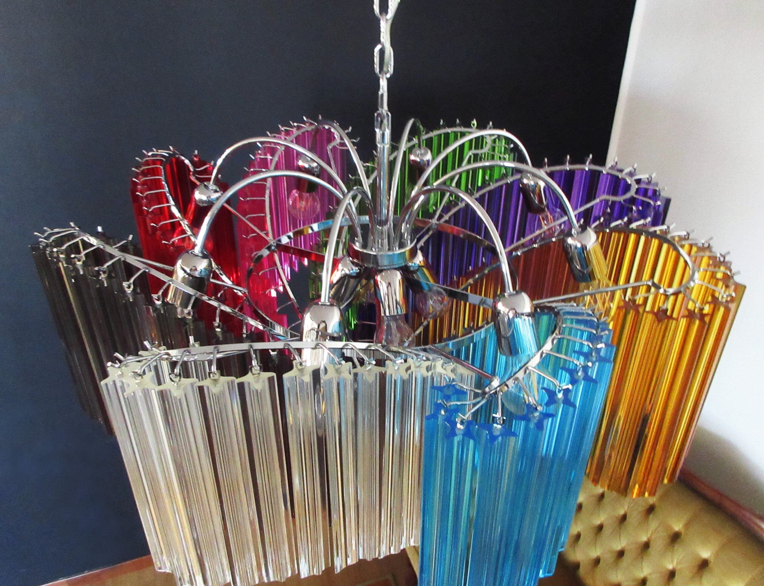 Murano Chandelier 200 Multi-Colored Prism Glasses