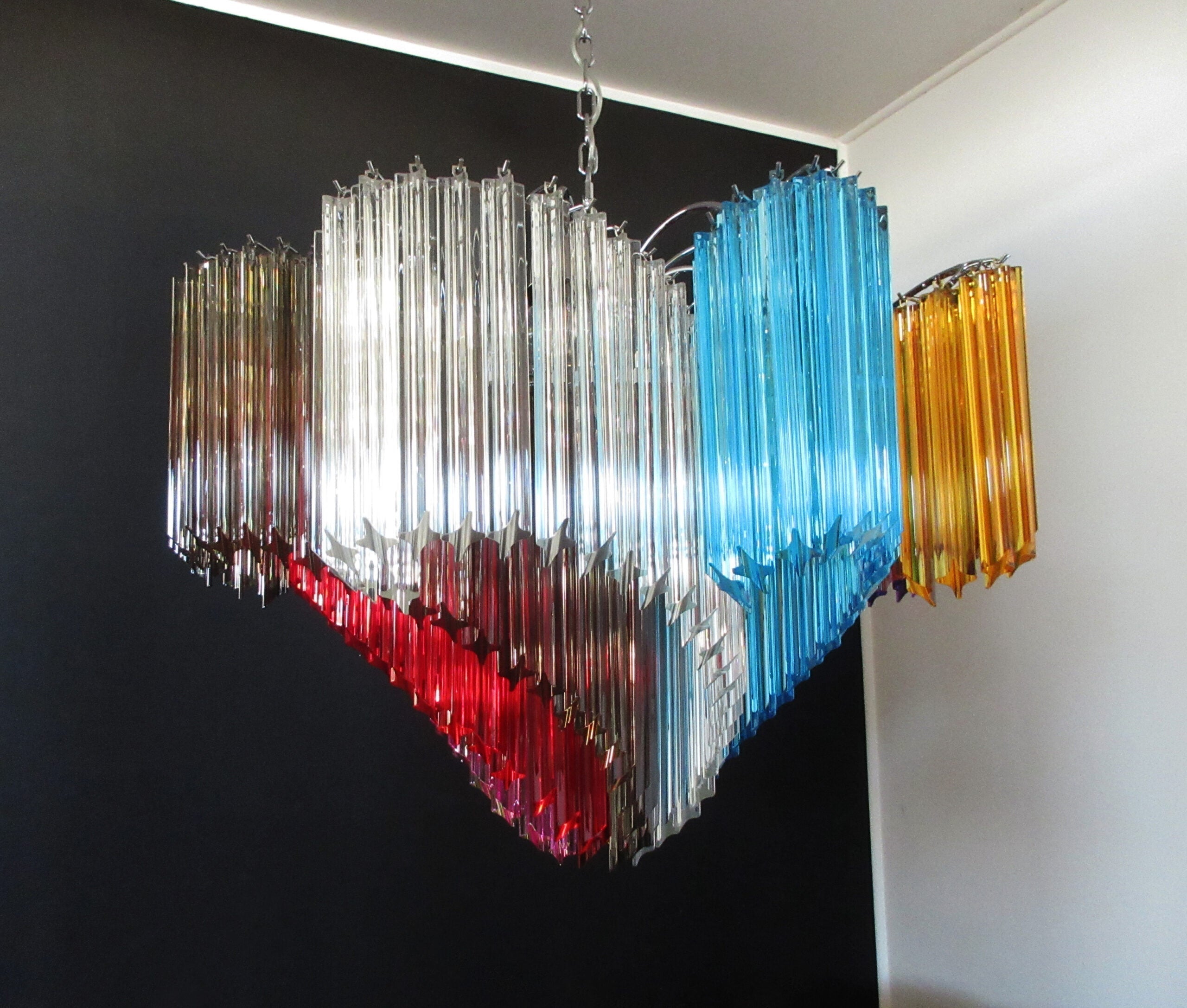 Murano Chandelier 200 Multi-Colored Prism Glasses