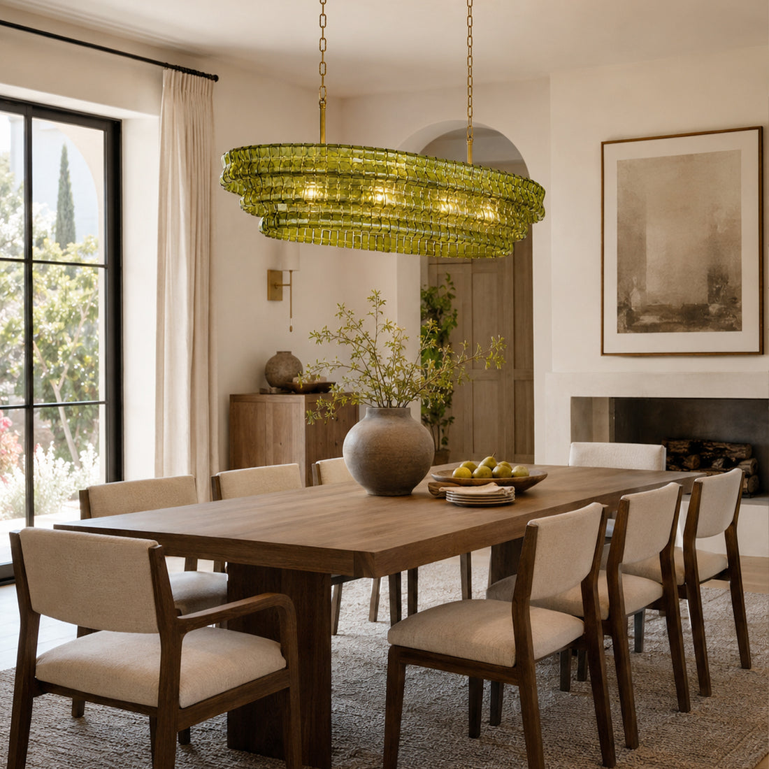 Amor Ghiaccio Glass Oval Chandelier 54"W/65"W