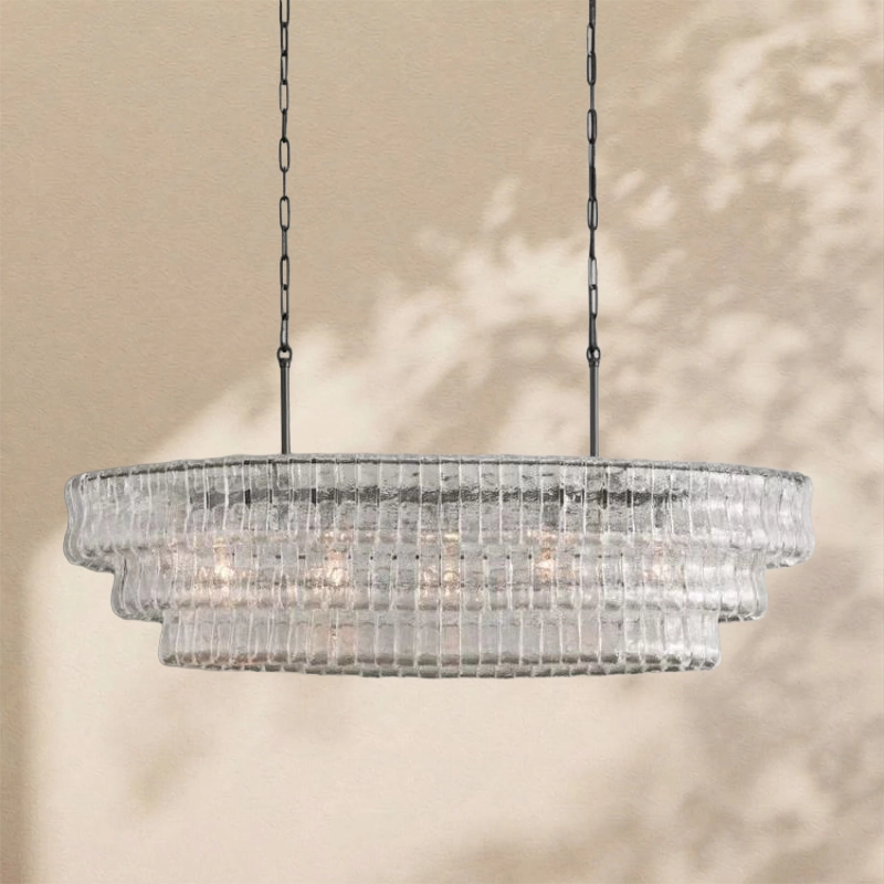 Amor Ghiaccio Glass Oval Chandelier 54"W/65"W