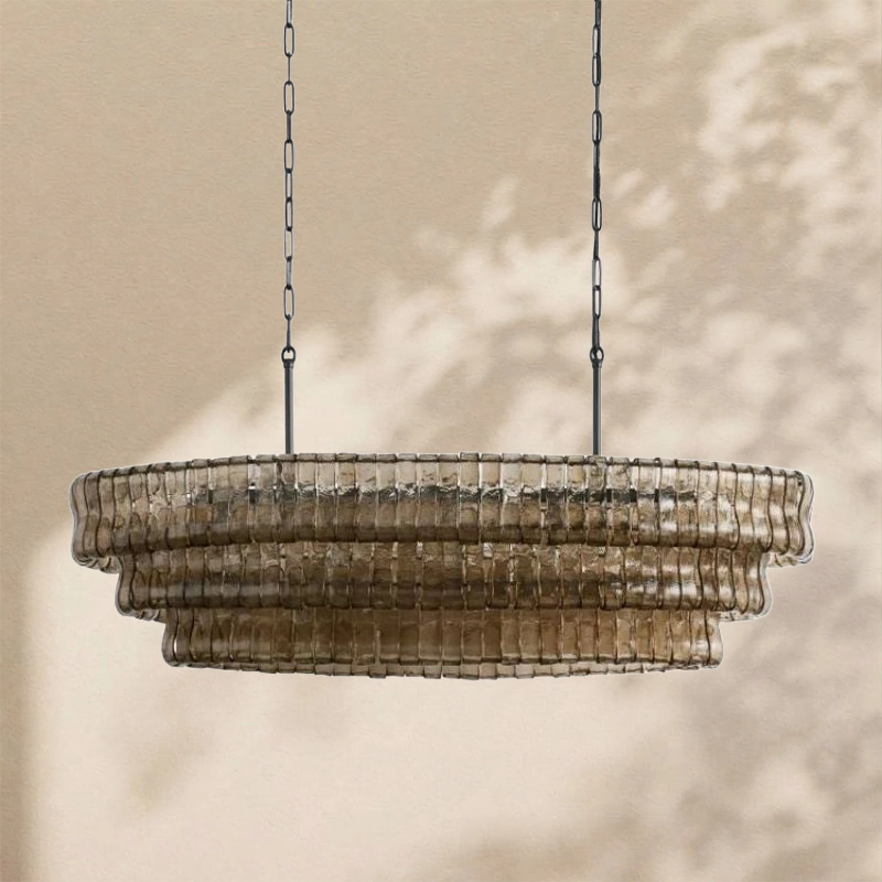 Amor Ghiaccio Glass Oval Chandelier 54"W/65"W