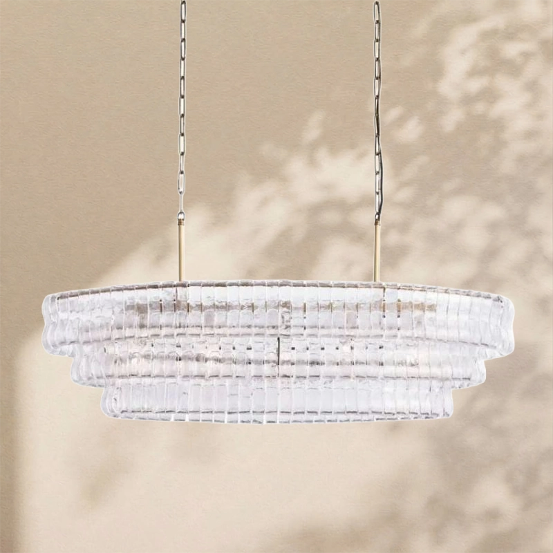 Amor Ghiaccio Glass Oval Chandelier 54"W/65"W