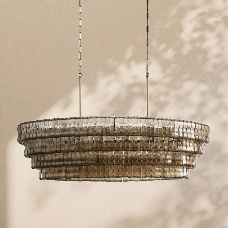 Amor Ghiaccio Glass Oval Chandelier 54"W/65"W