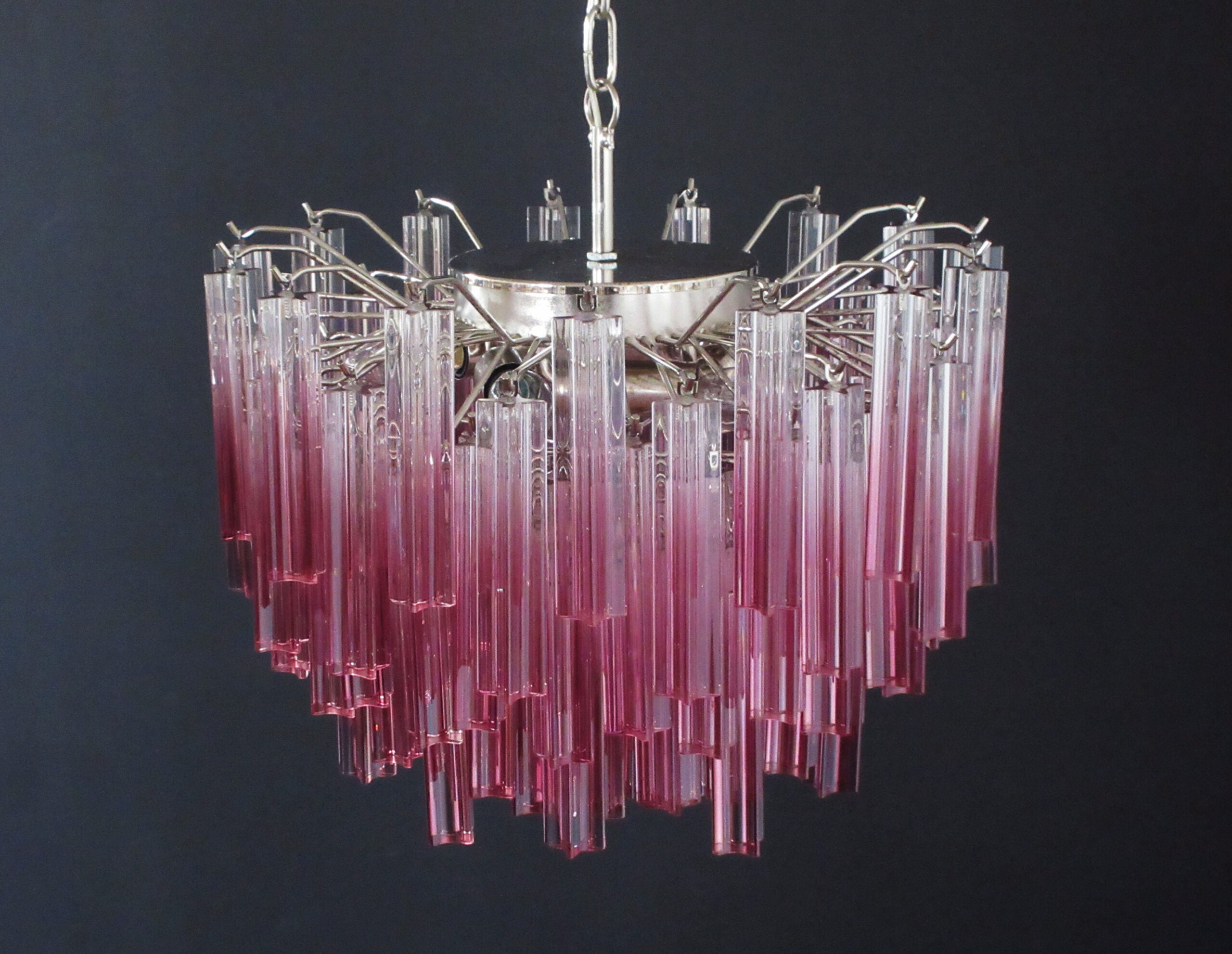 Murano Chandelier 107 Purple Prism Glass