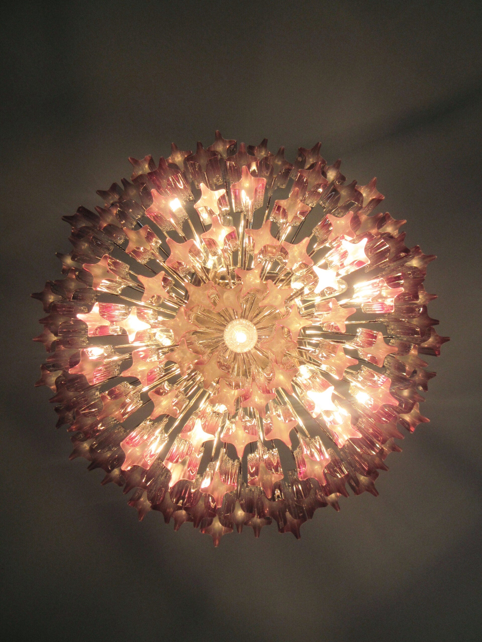 Murano Chandelier 107 Purple Prism Glass