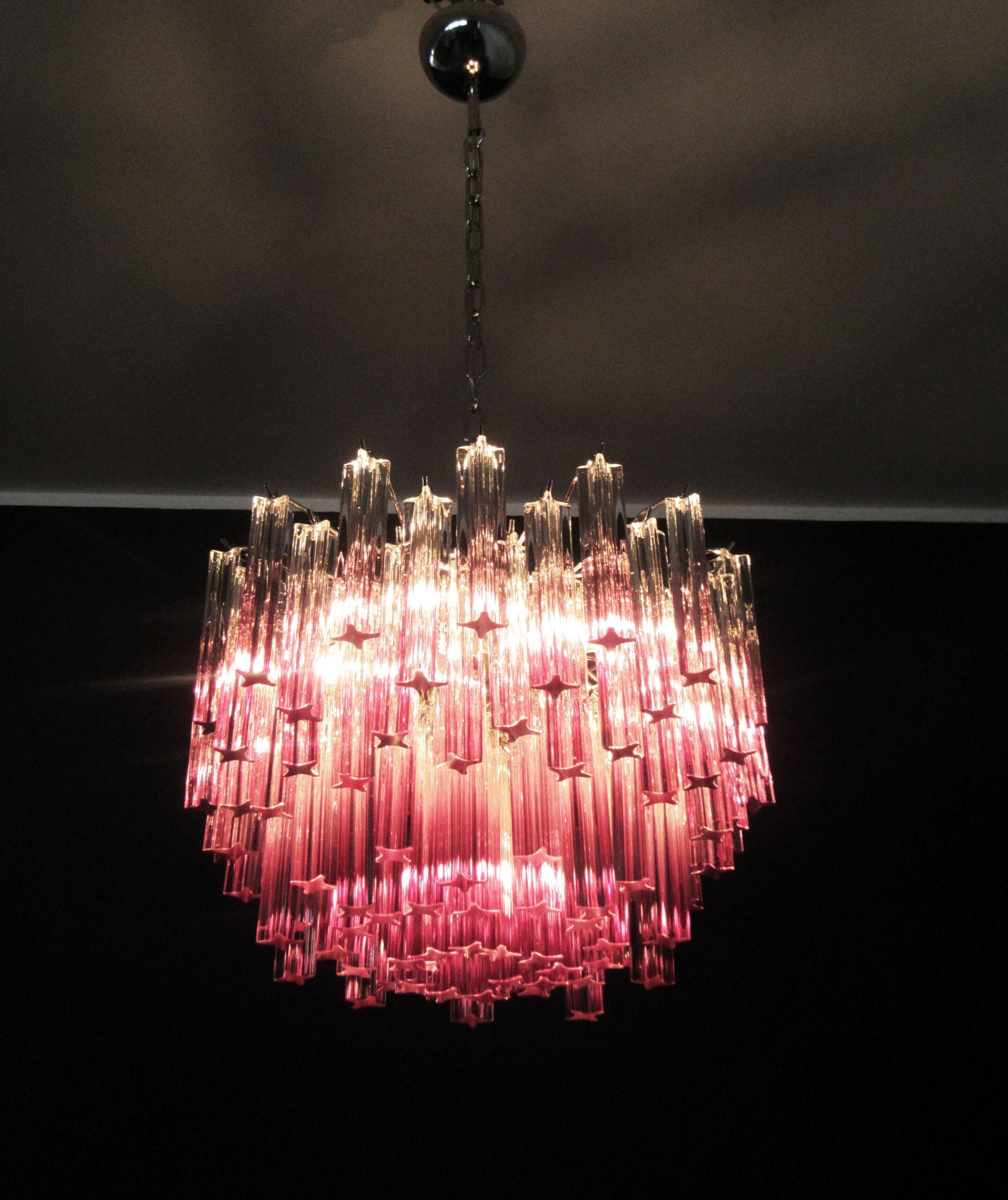 Murano Chandelier 107 Purple Prism Glass