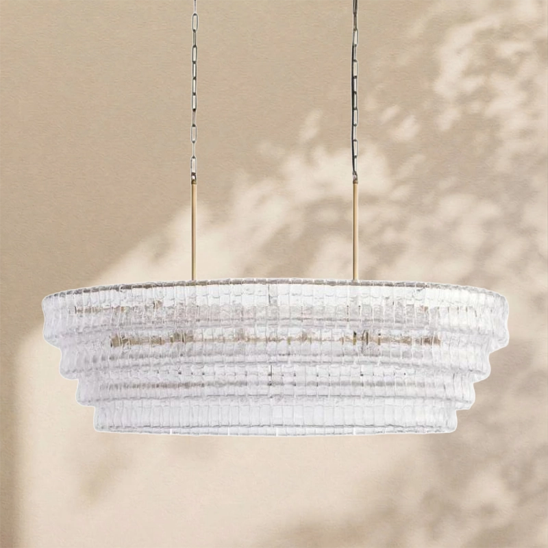 Amor Ghiaccio Glass Oval Chandelier 54"W/65"W