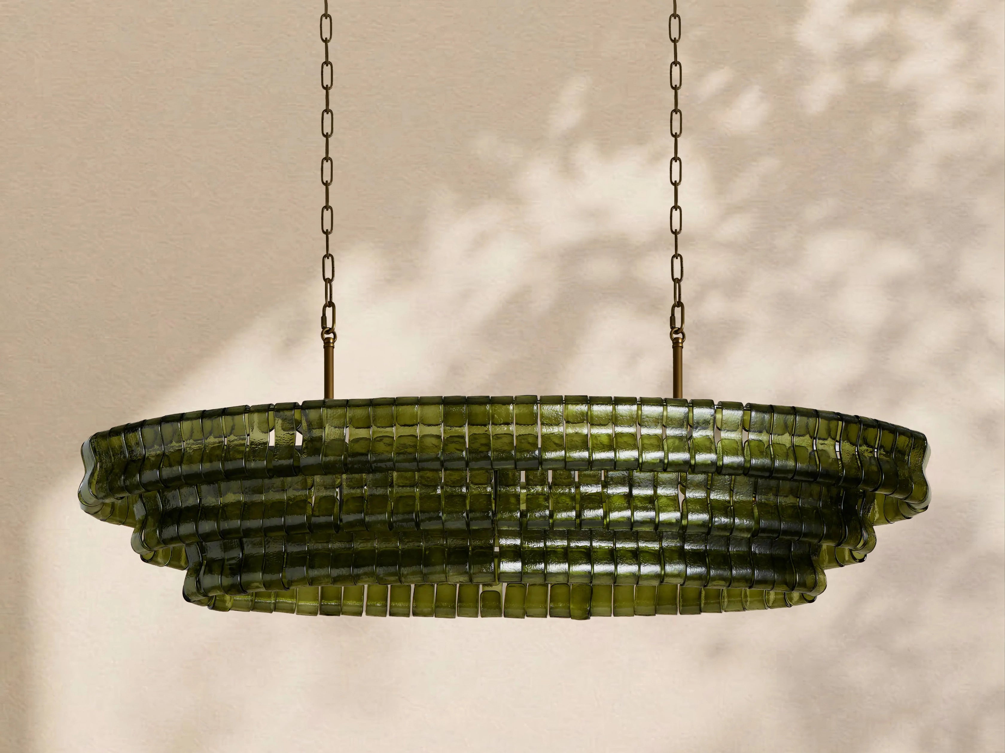 Amor Ghiaccio Glass Oval Chandelier 54"W/65"W