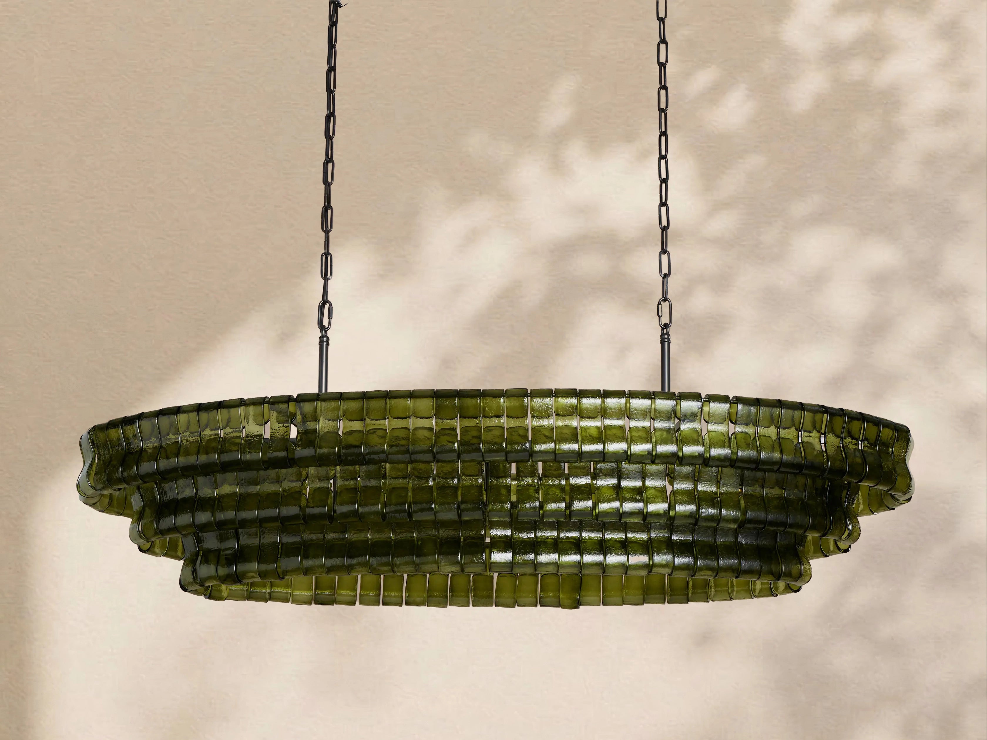 Amor Ghiaccio Glass Oval Chandelier 54"W/65"W