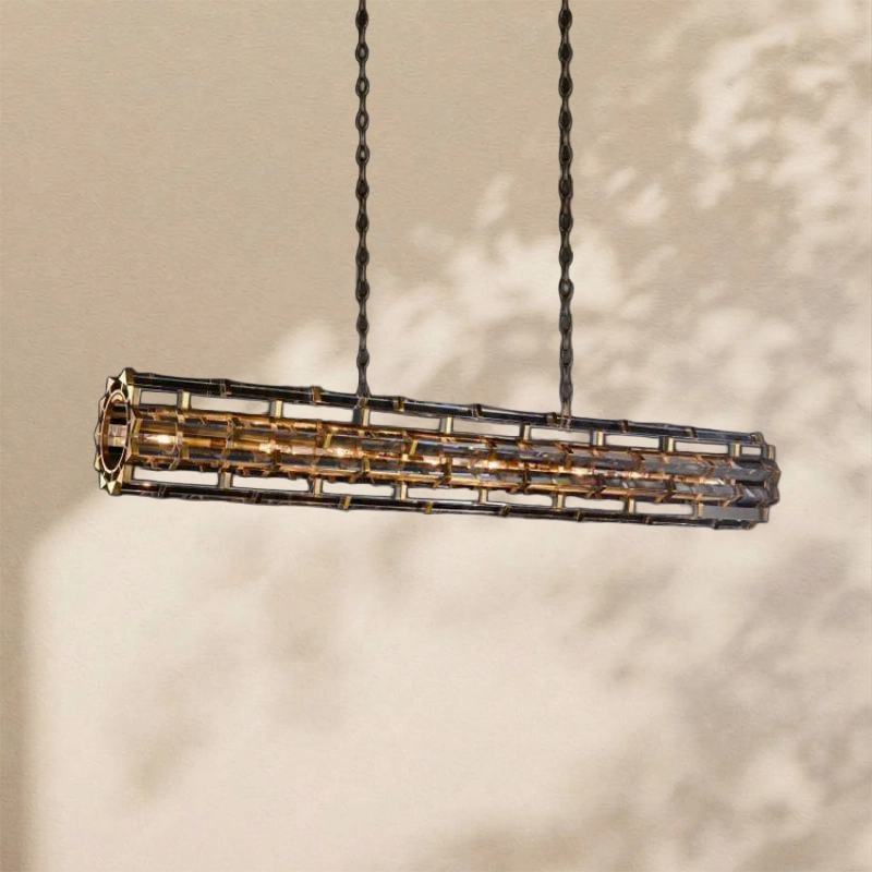 Dora Glass Linear Cylinder Chandelier 49″ 60″ 71″