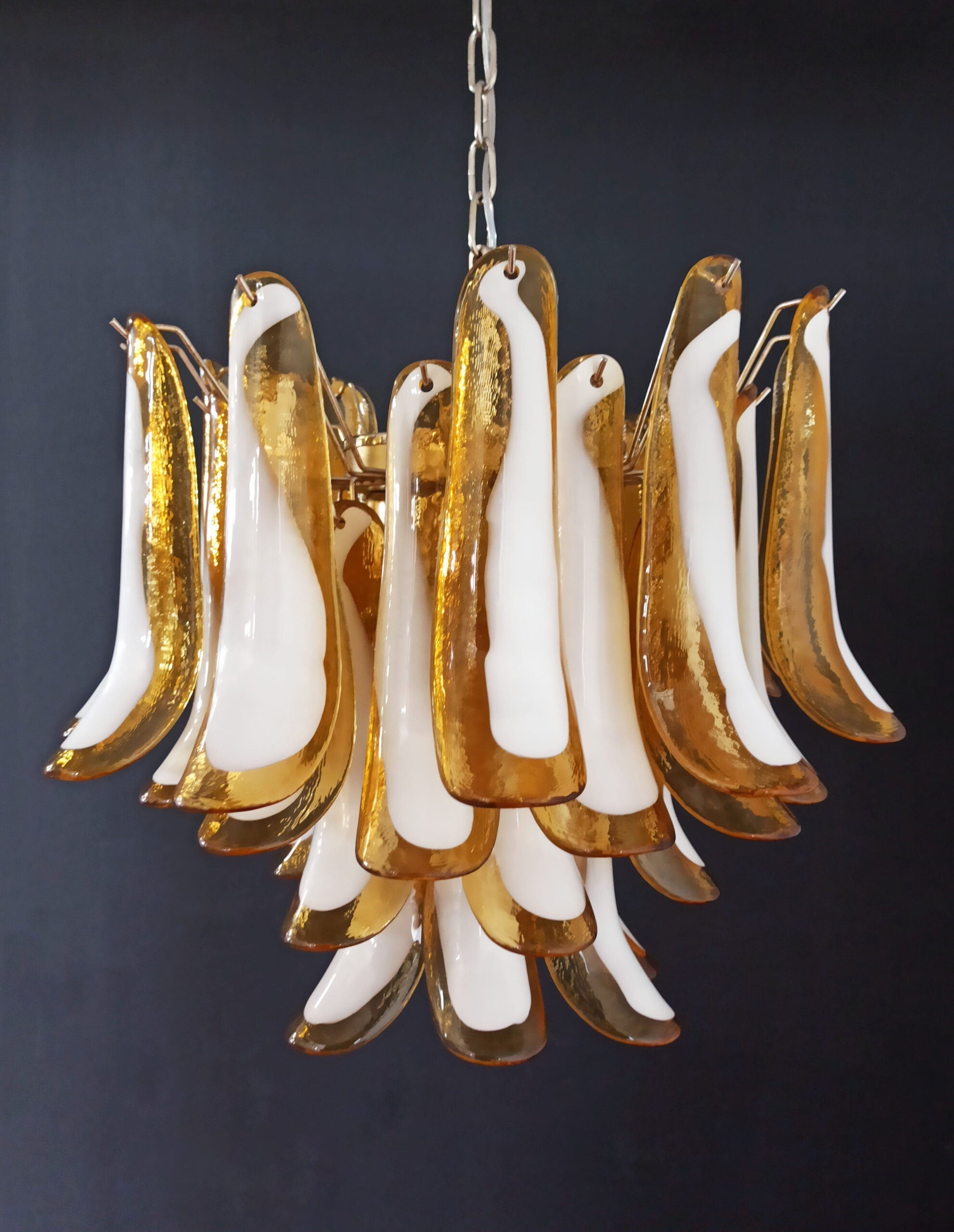 Murano Chandelier 36 Yellow Petal Glass