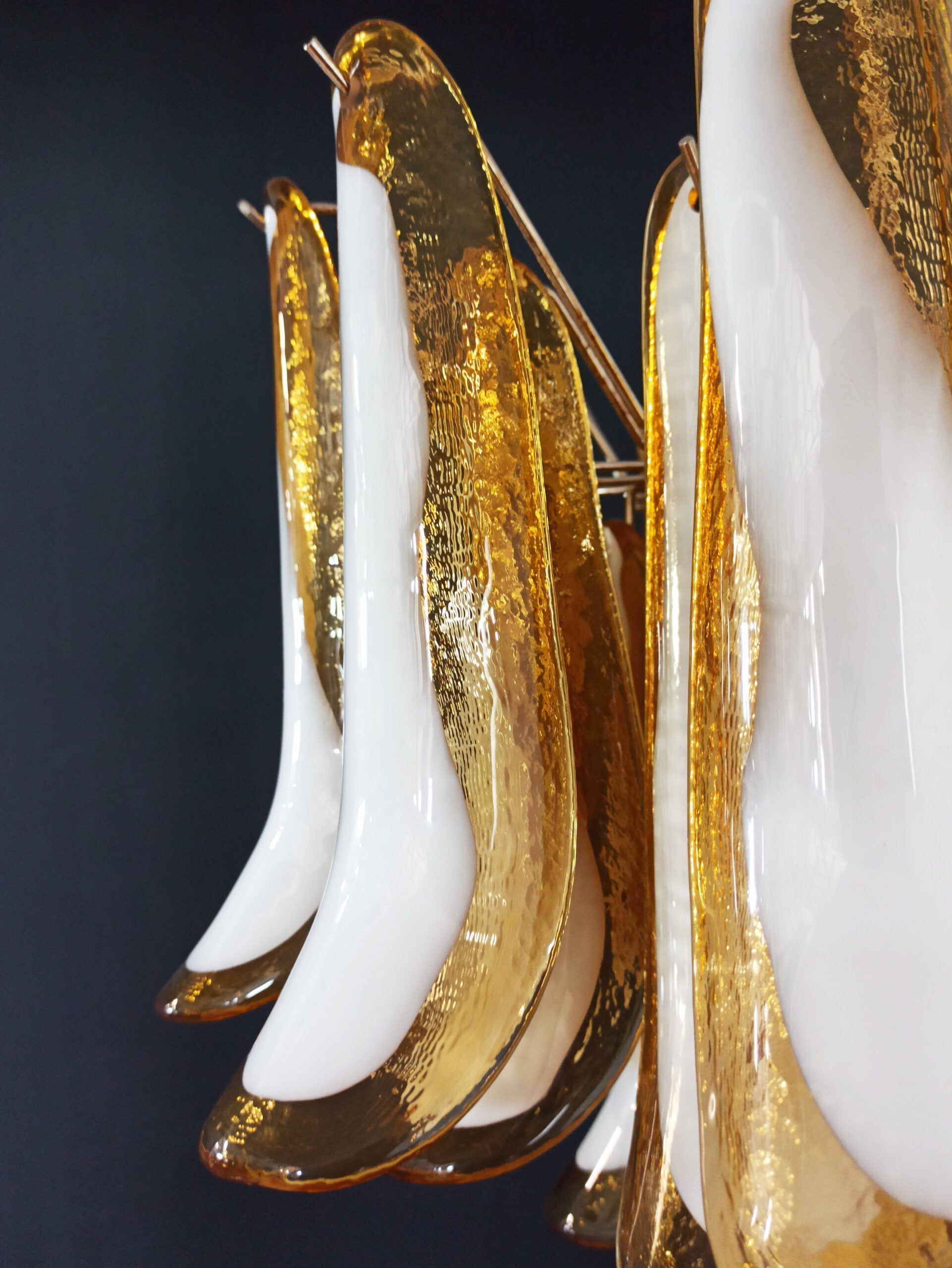 Murano Chandelier 36 Yellow Petal Glass