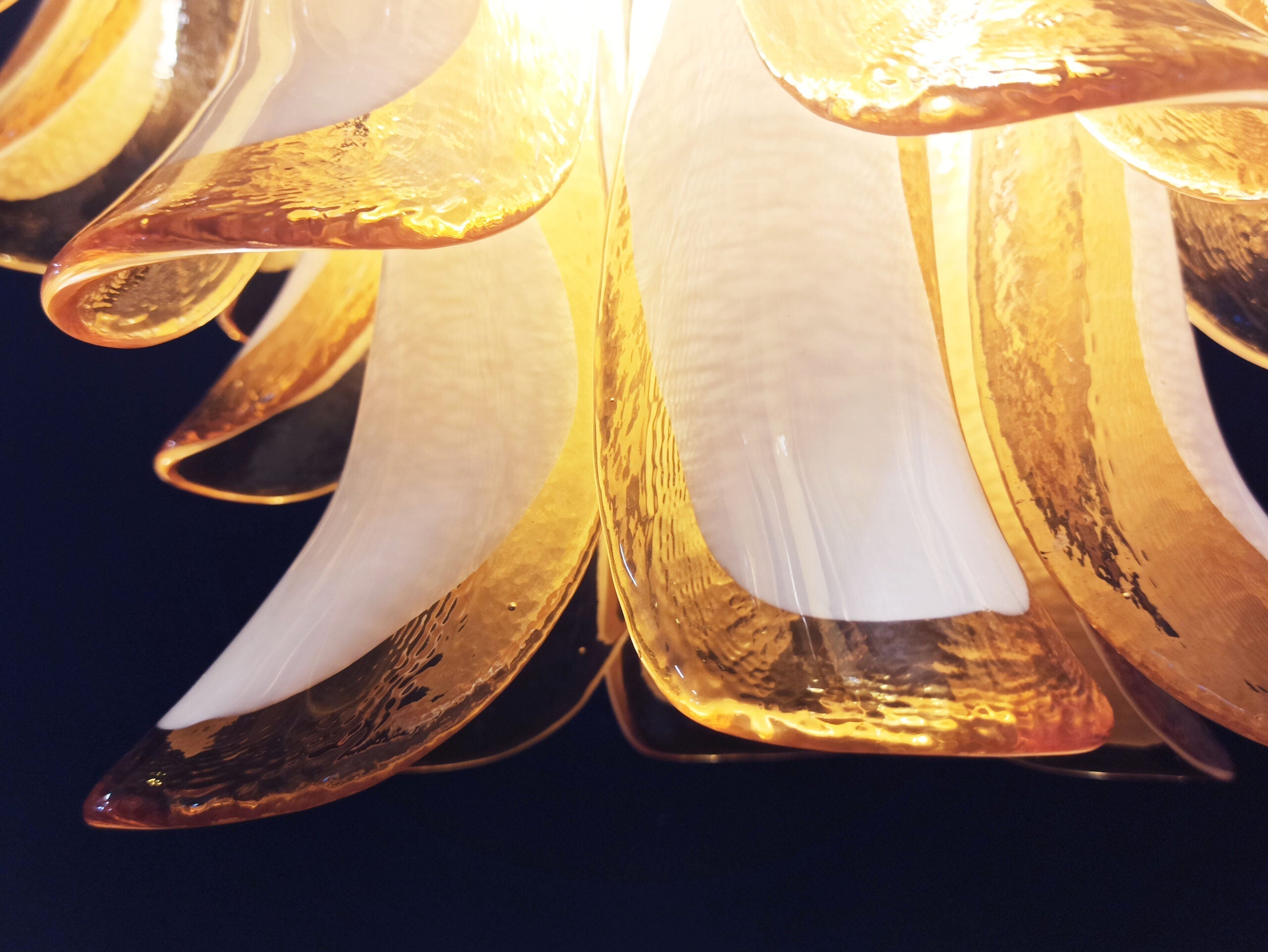 Murano Chandelier 36 Yellow Petal Glass
