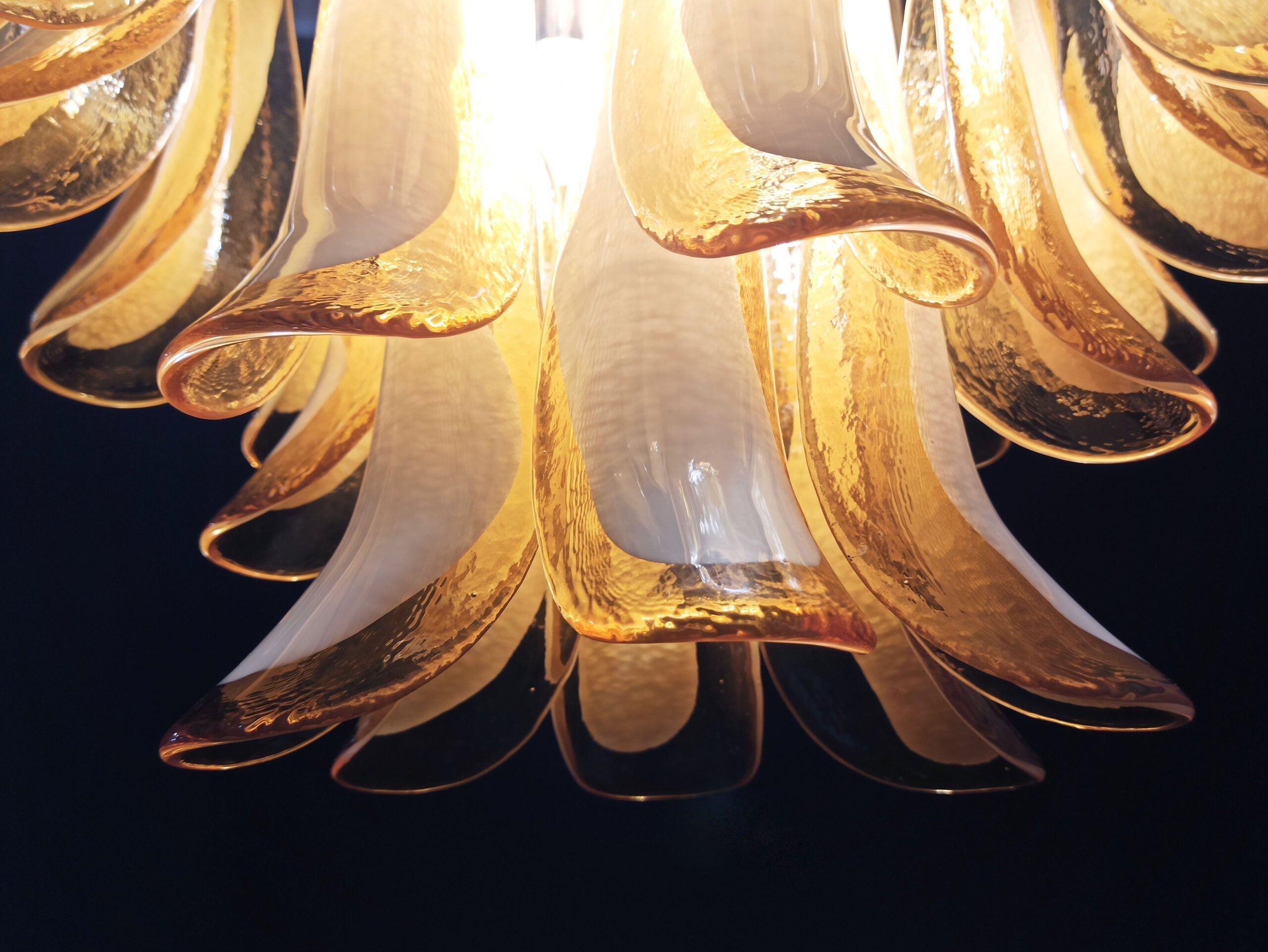 Murano Chandelier 36 Yellow Petal Glass