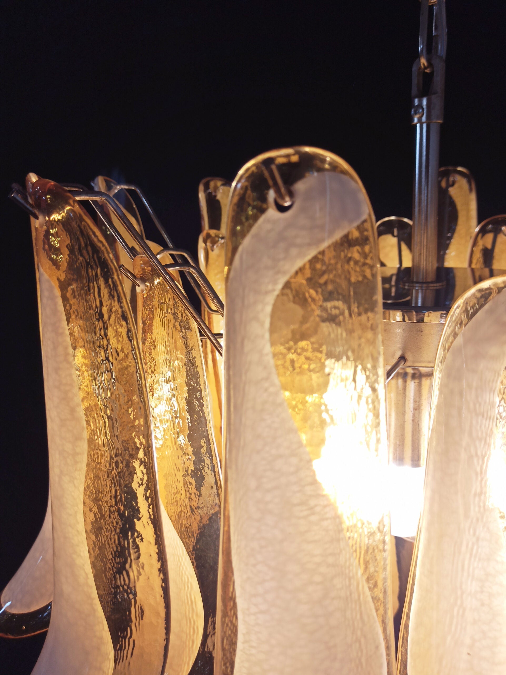 Murano Chandelier 36 Yellow Petal Glass
