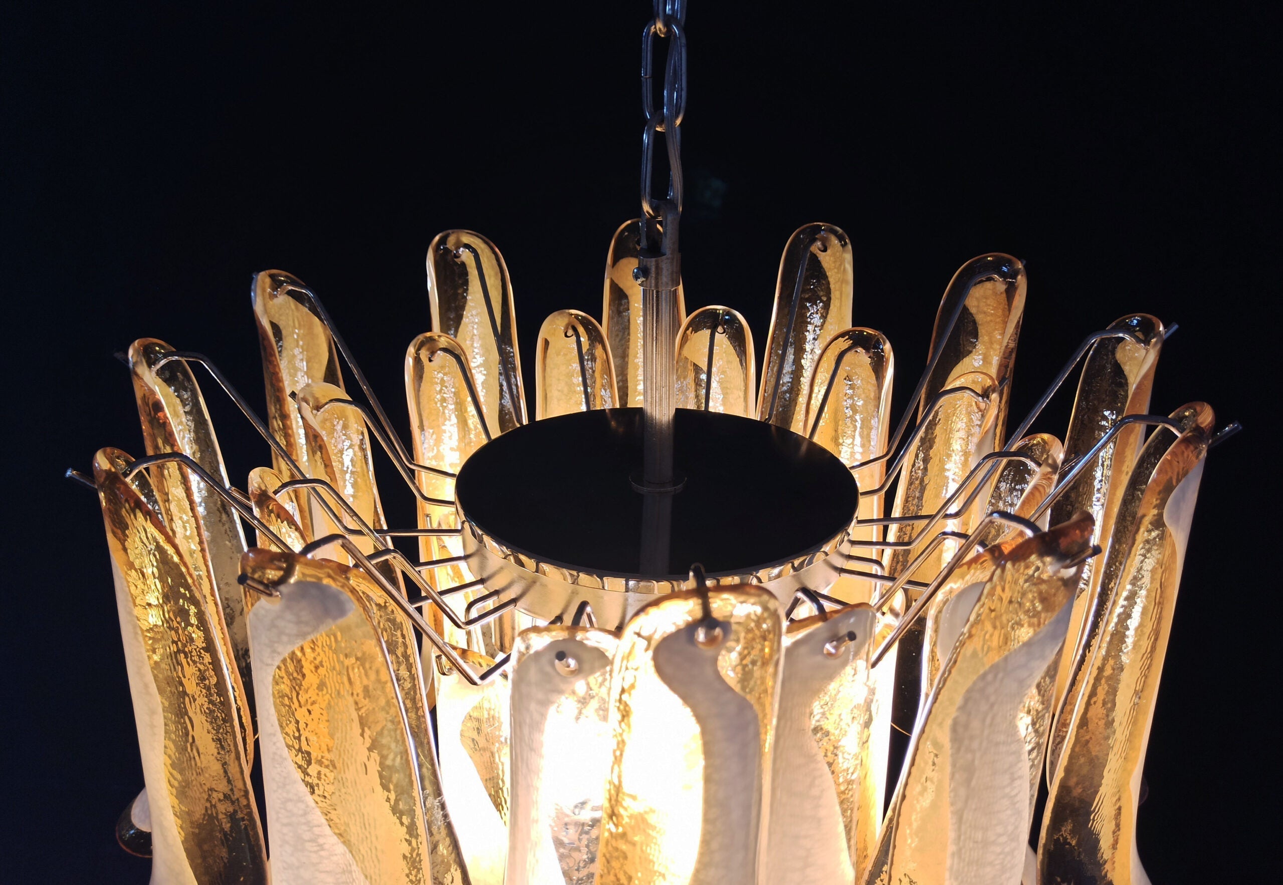 Murano Chandelier 36 Yellow Petal Glass