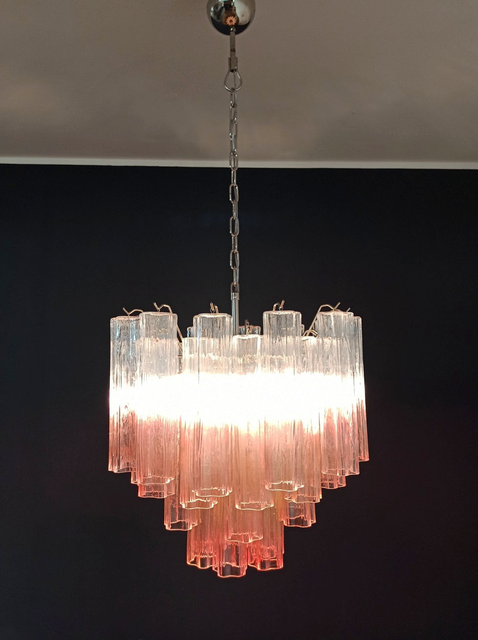 Murano Chandelier 36 Gradually Pink Glass Tube