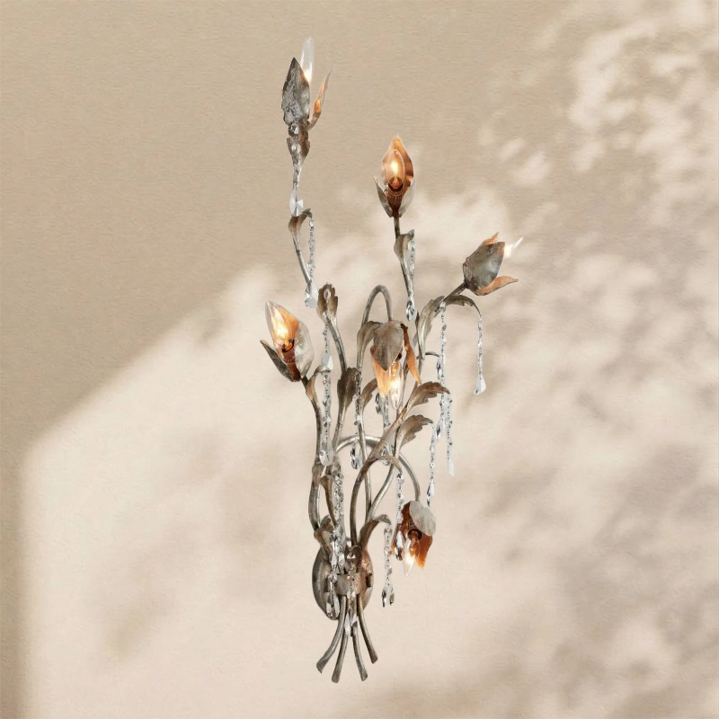Gothic Viticcio Wall Sconce 3-Light 6-Light - Silver
