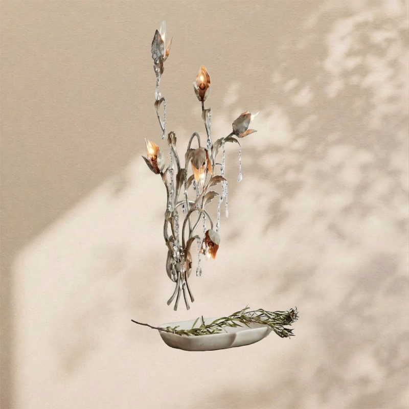 Gothic Viticcio Wall Sconce 3-Light 6-Light - Silver