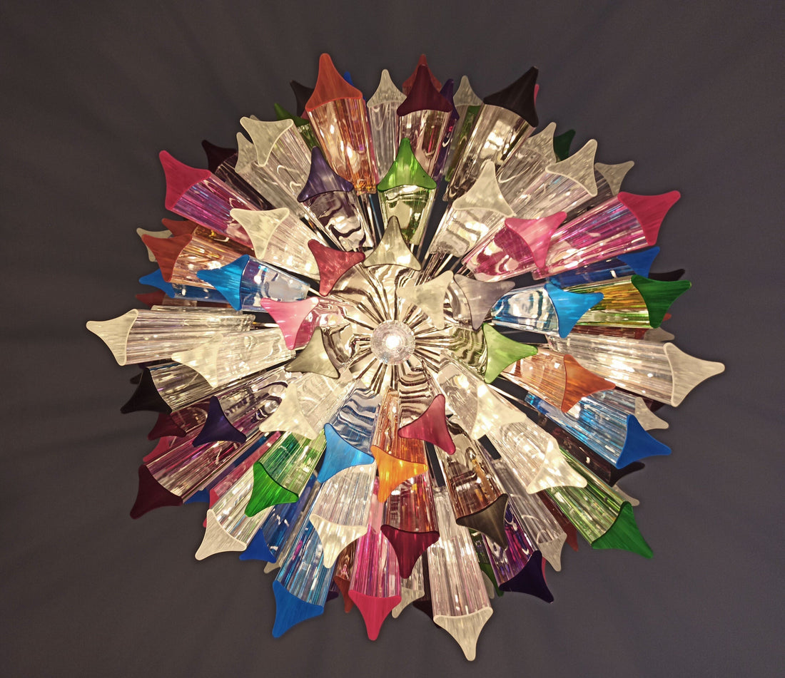 Murano Chandelier 107 Multicolored Prism Glasses