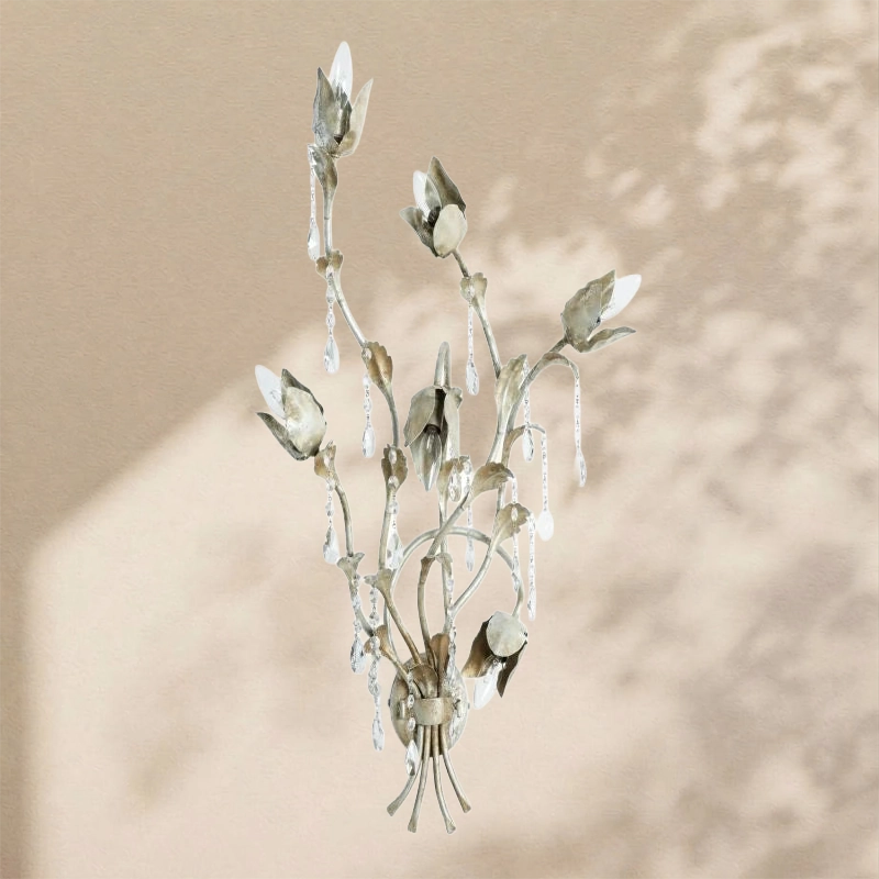 Gothic Viticcio Wall Sconce 3-Light 6-Light - Silver