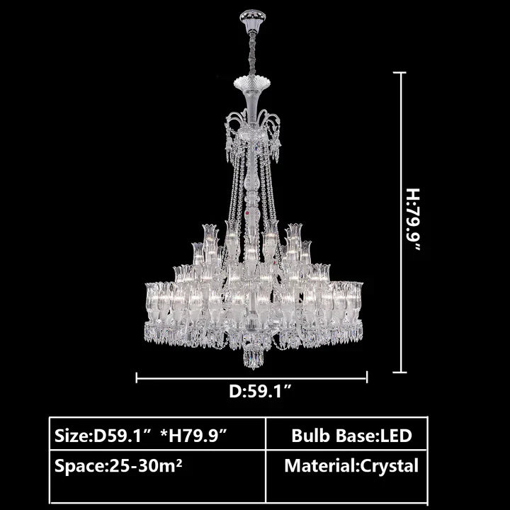 Multi Layer Chrome Crystal Chandelier in French Style with Romantic Branch Flowers for Grand Hallway and Staircase