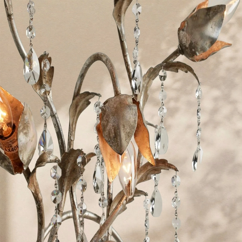 Gothic Viticcio Wall Sconce 3-Light 6-Light - Silver