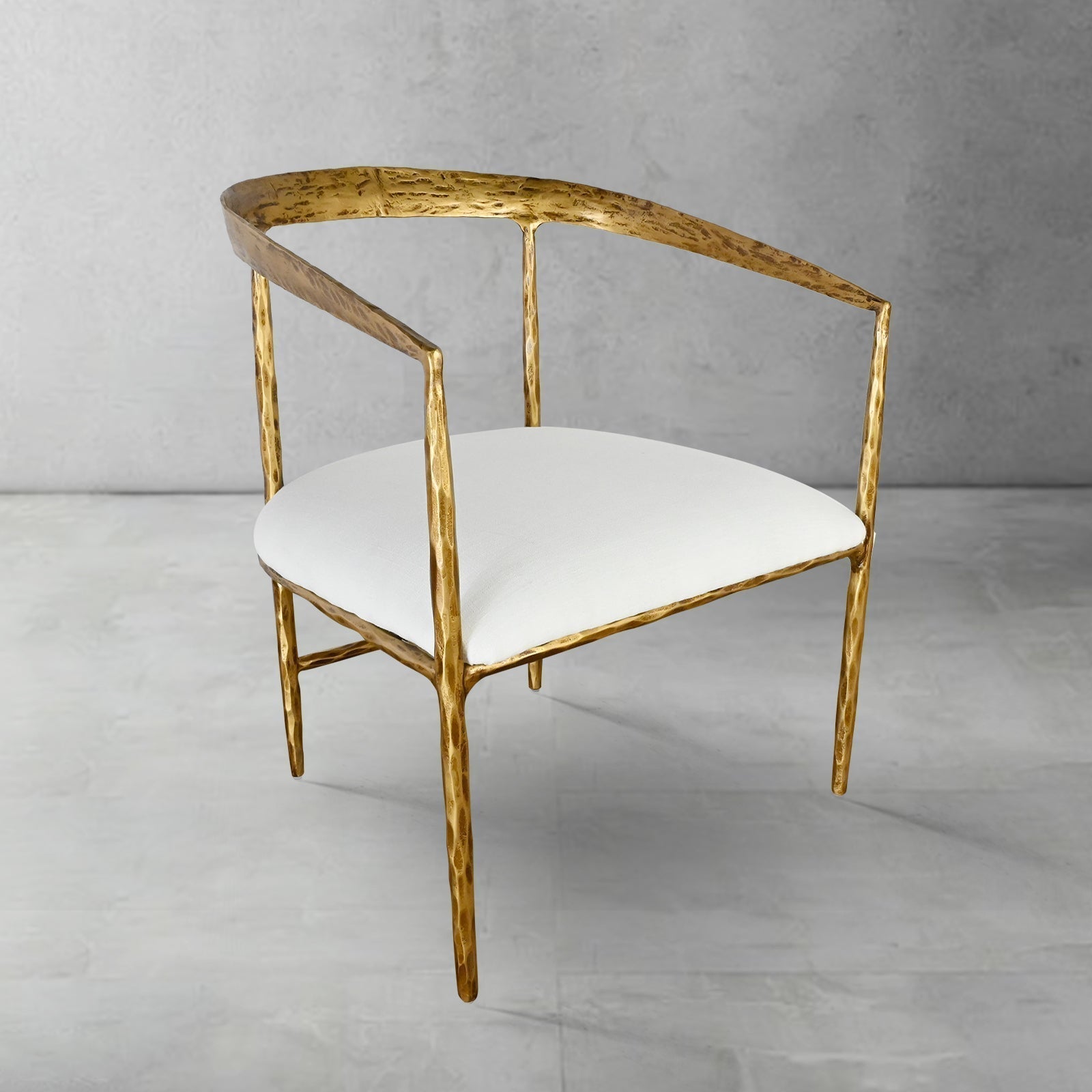 Hand-Forged Metal Curved Chair