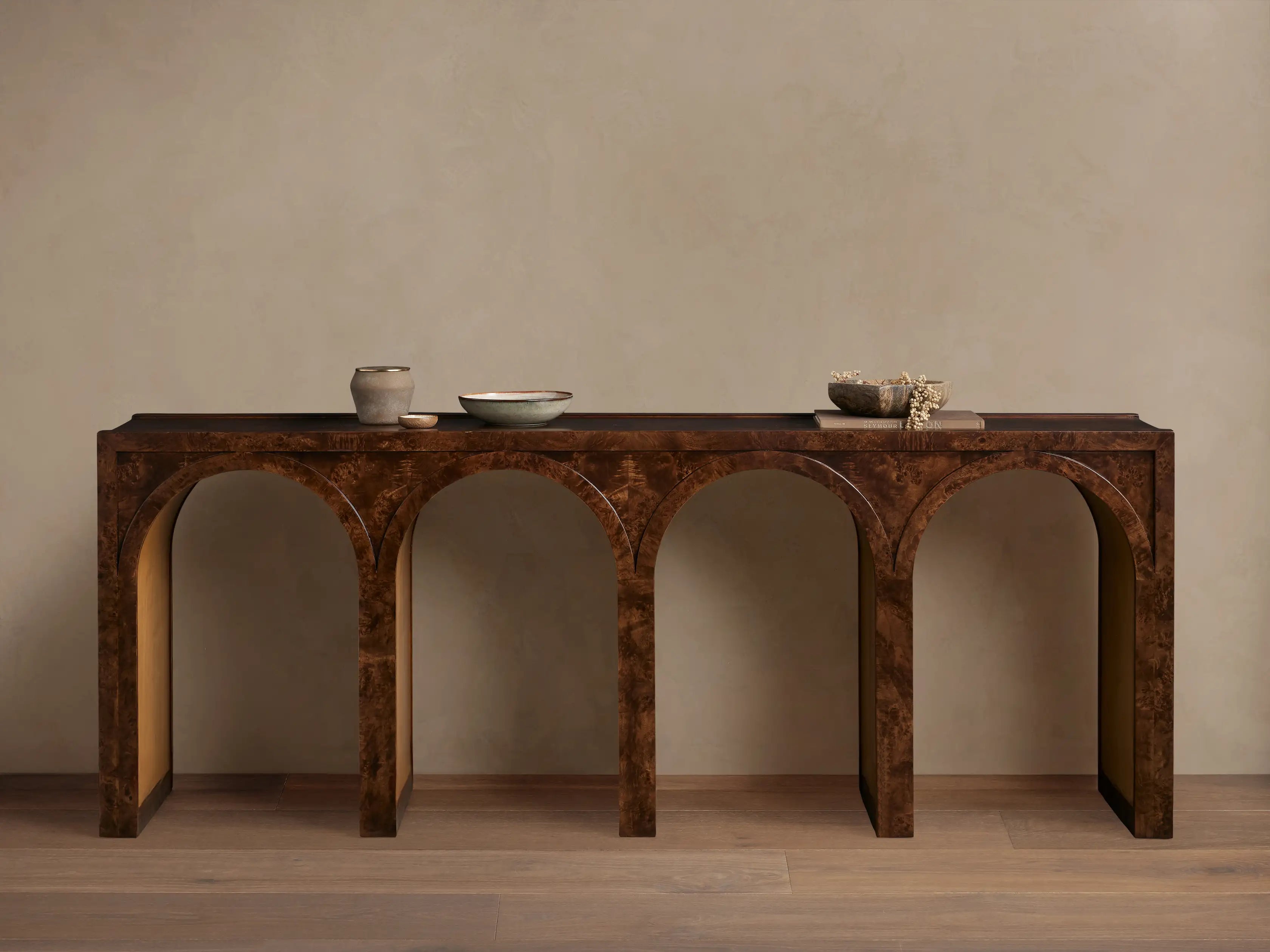 Hattiea Burl Console Table