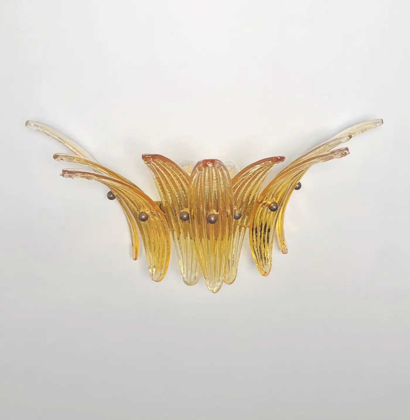 Vintage Palmette Wall Light, Amber Glasses