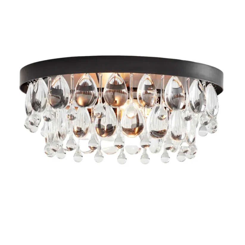 Handmade Art Crystal Glass Calira Modern Flush Mount
