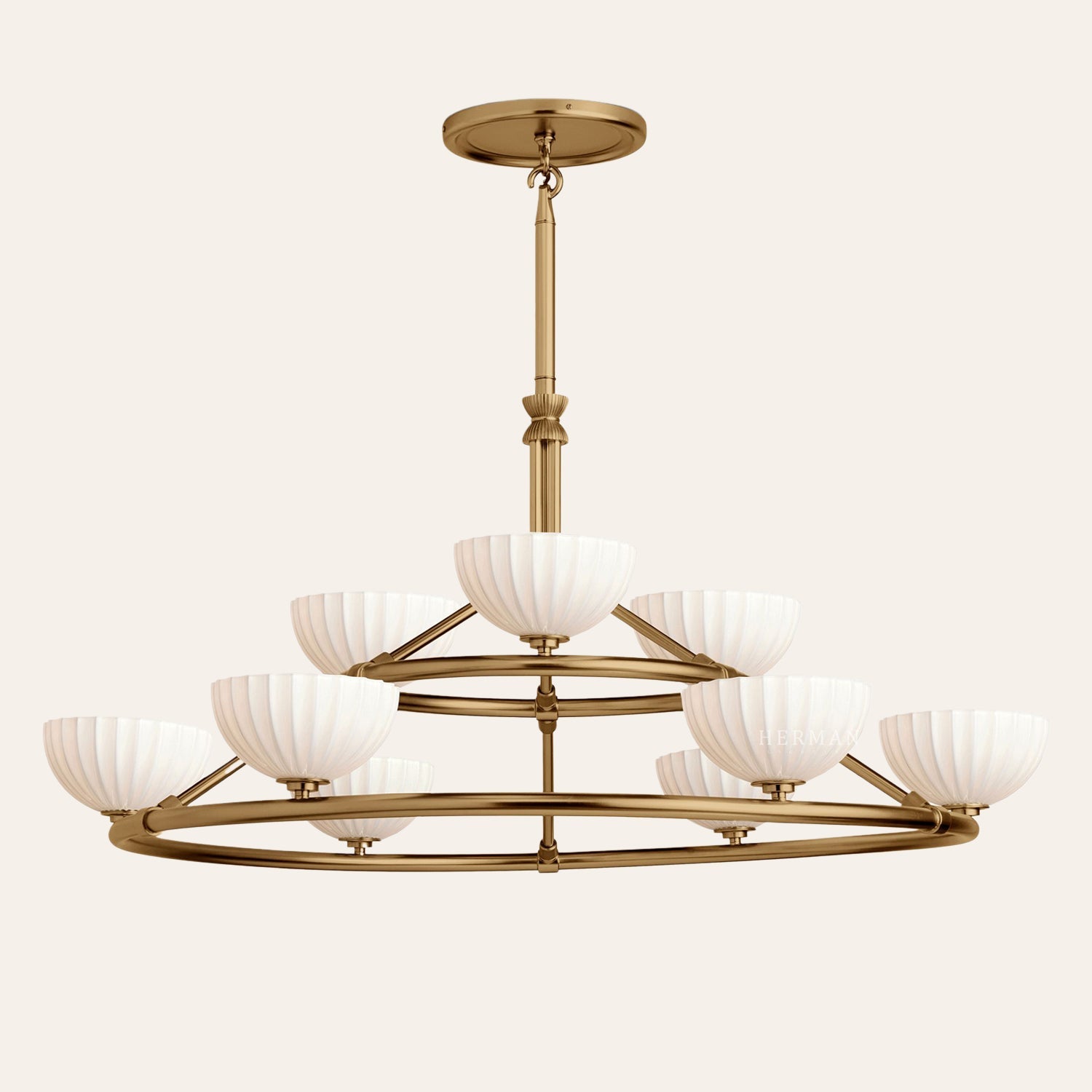 Enzo 48" Glass Double Tier Chandelier