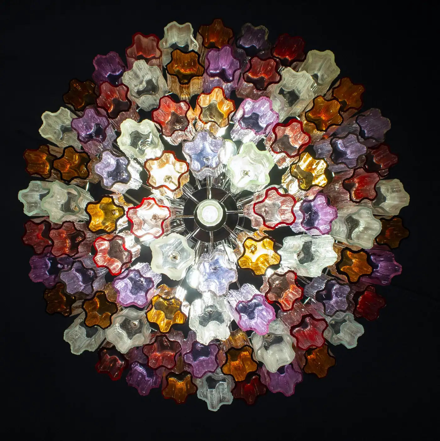 Mid-Century Multicolored Murano Glass Tronchi Chandelier