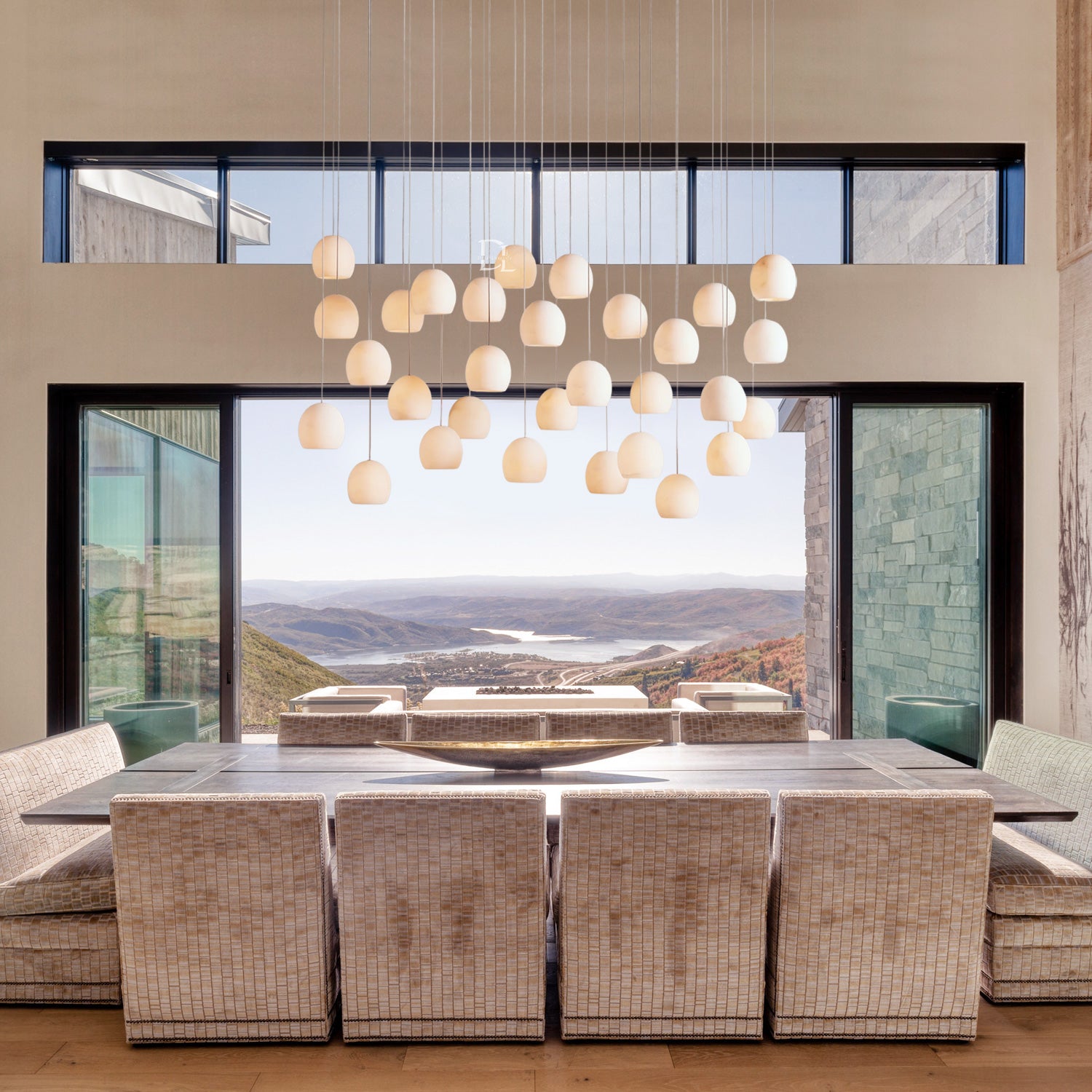 Arica Alabaster Linear Chandelier