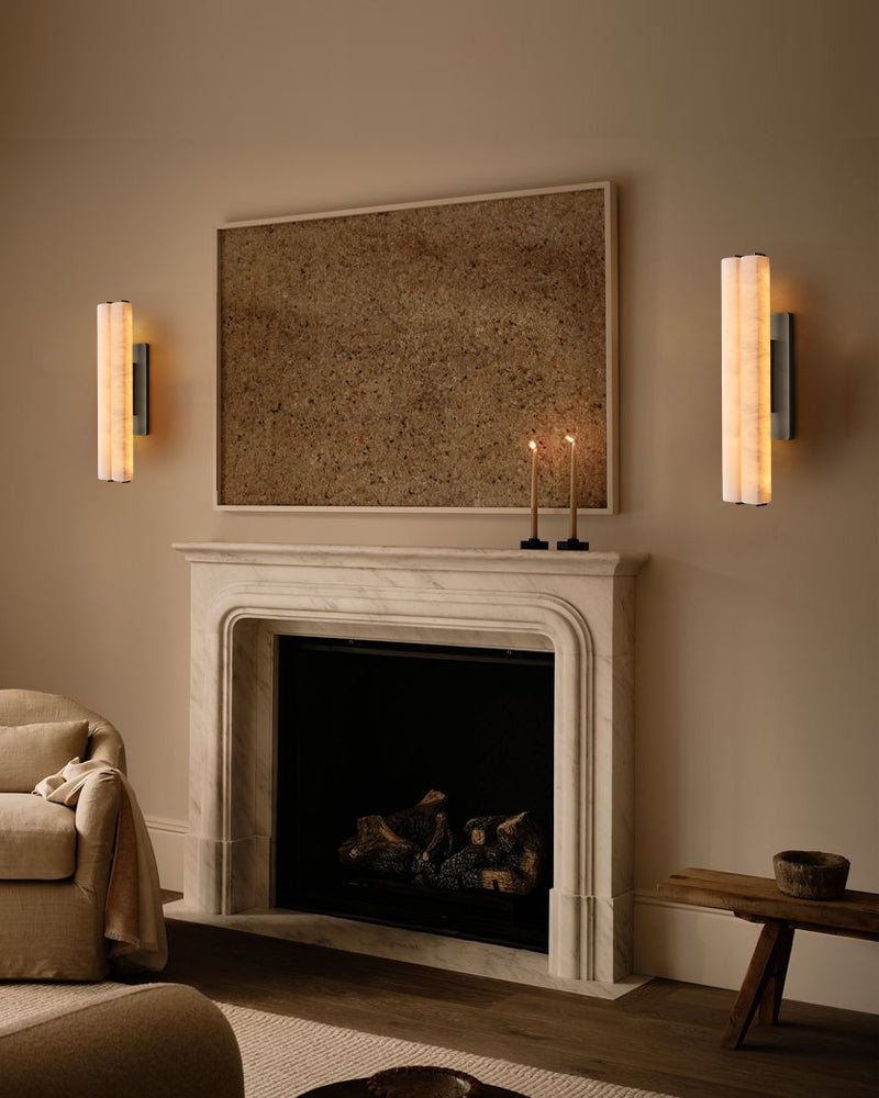 Audobon Alabaster Double Sconce