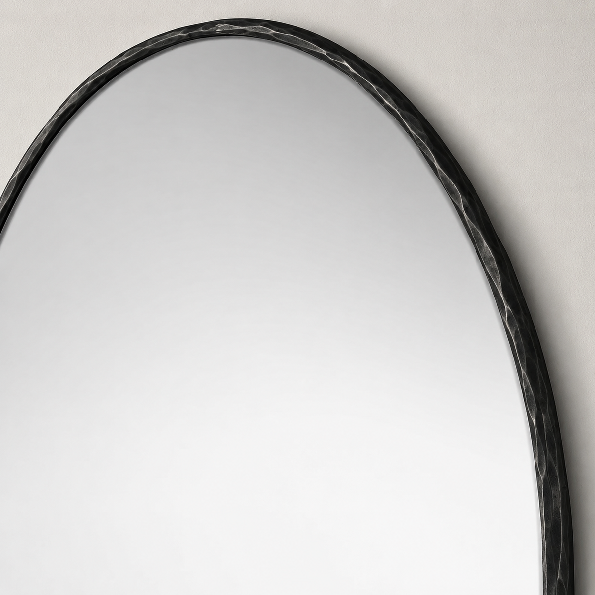 Hand-Forged Metal Round Mirror