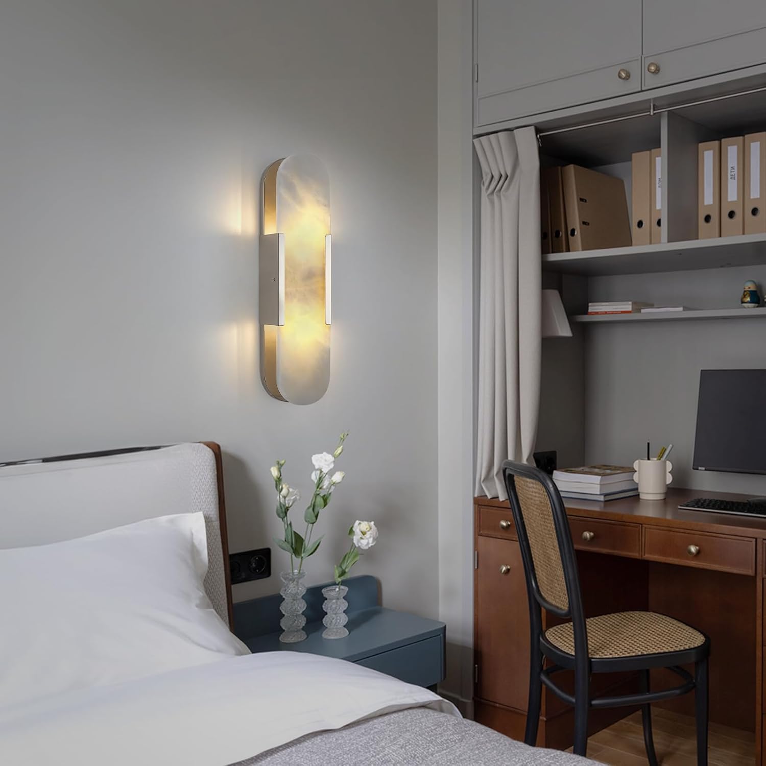 Trinidad Alabaster Wall Sconces 14" 20"