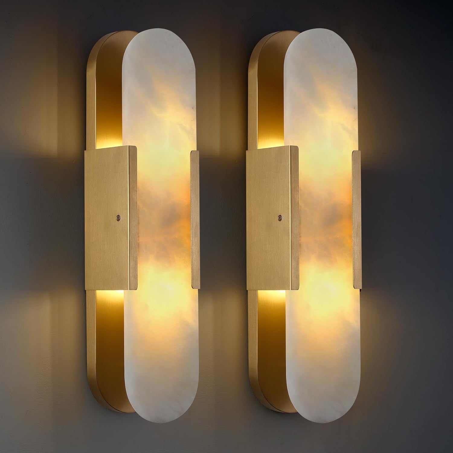 Trinidad Alabaster Wall Sconces 14" 20"