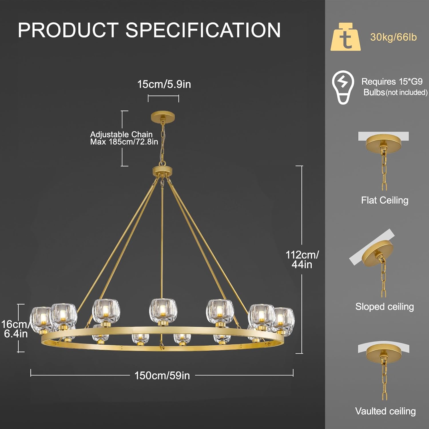 Modern Crystal Farmhouse Wagon Wheel Chandeliers for Dining Room