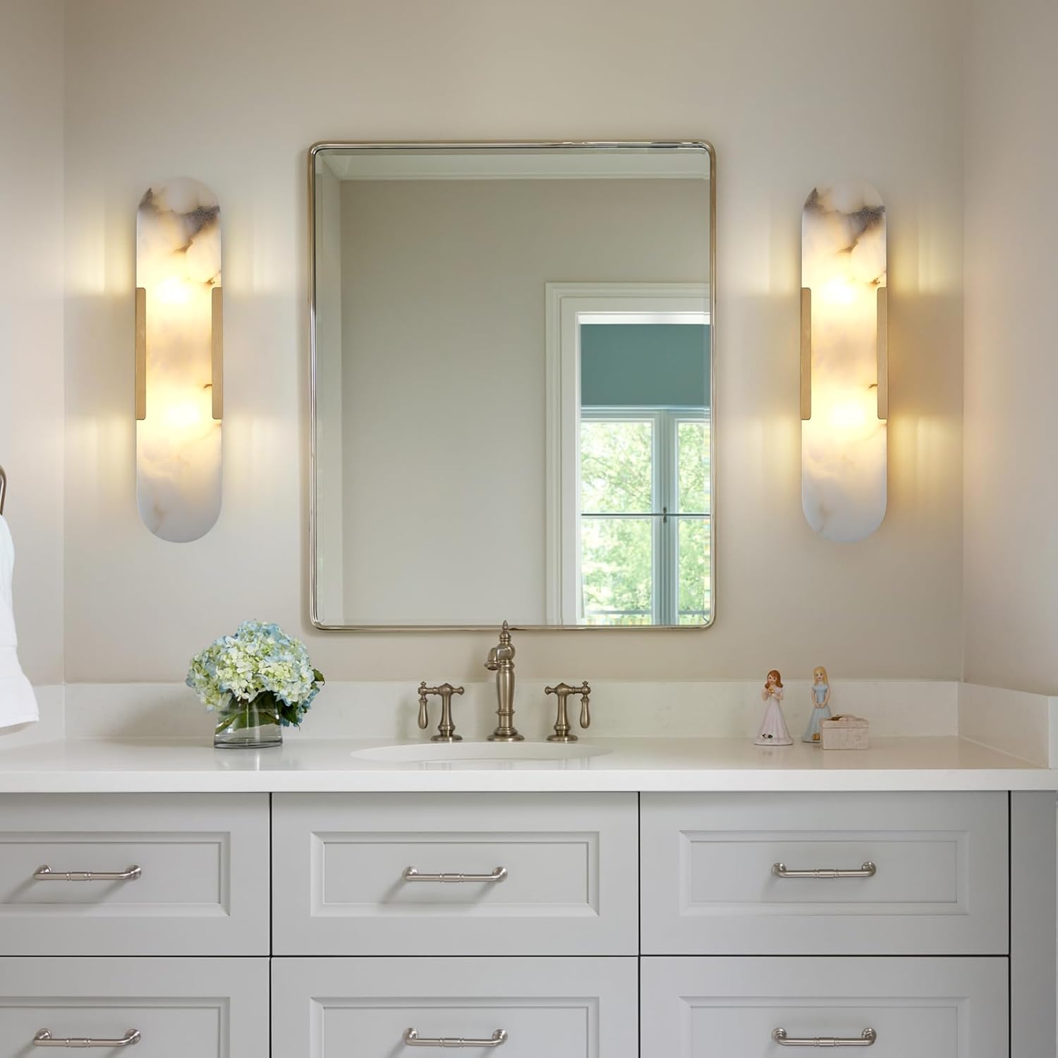 Trinidad Alabaster Wall Sconces 14" 20"