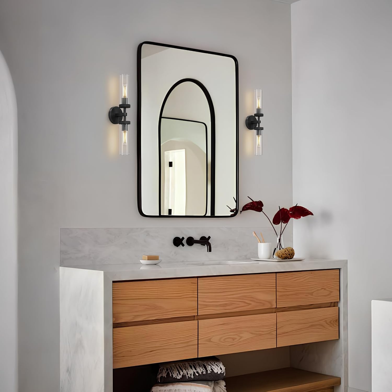 Knurled Glass Wall Sconces 2Light