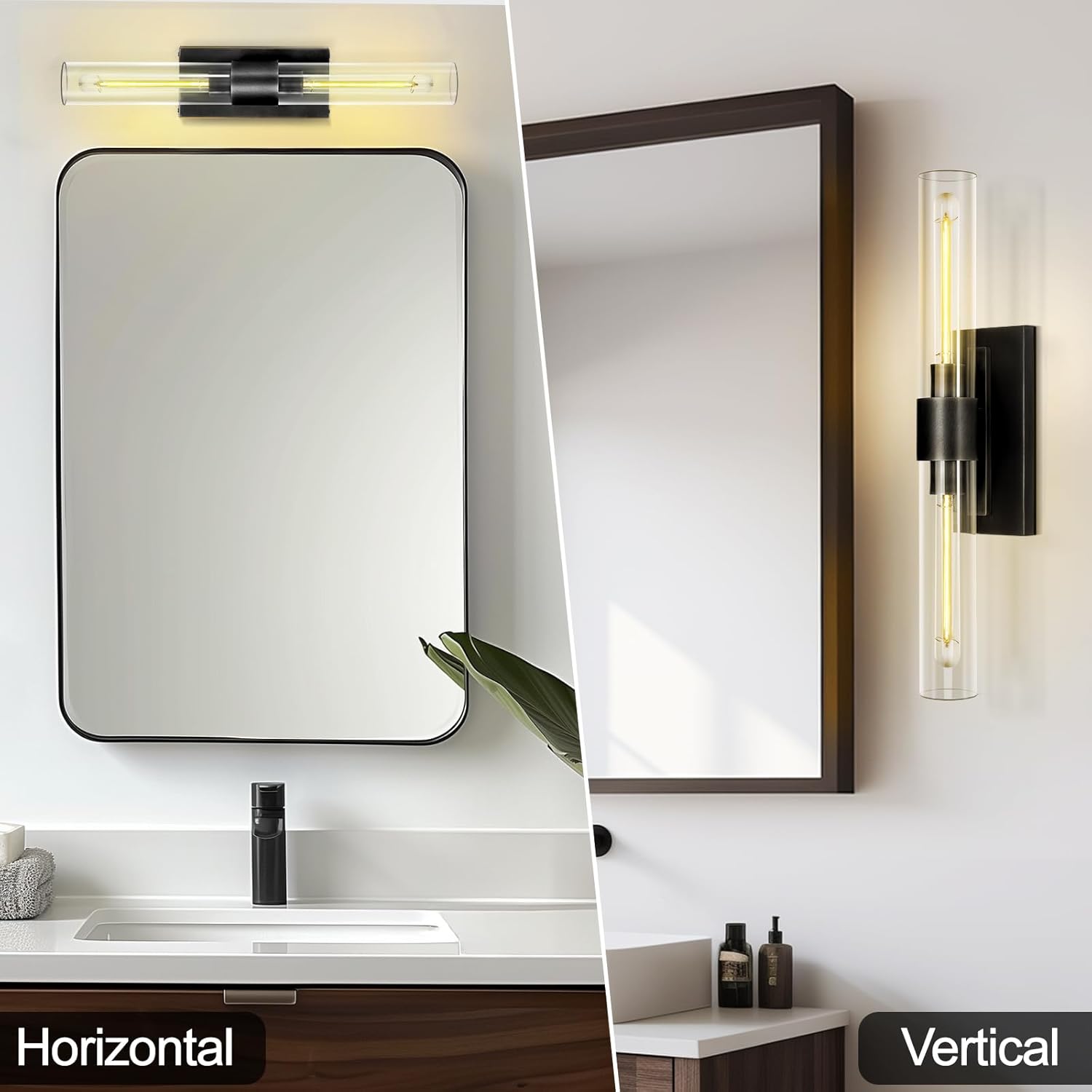 Modern Glass Wall Sconces 24.8in