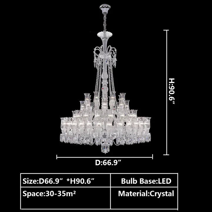 Multi Layer Chrome Crystal Chandelier in French Style with Romantic Branch Flowers for Grand Hallway and Staircase